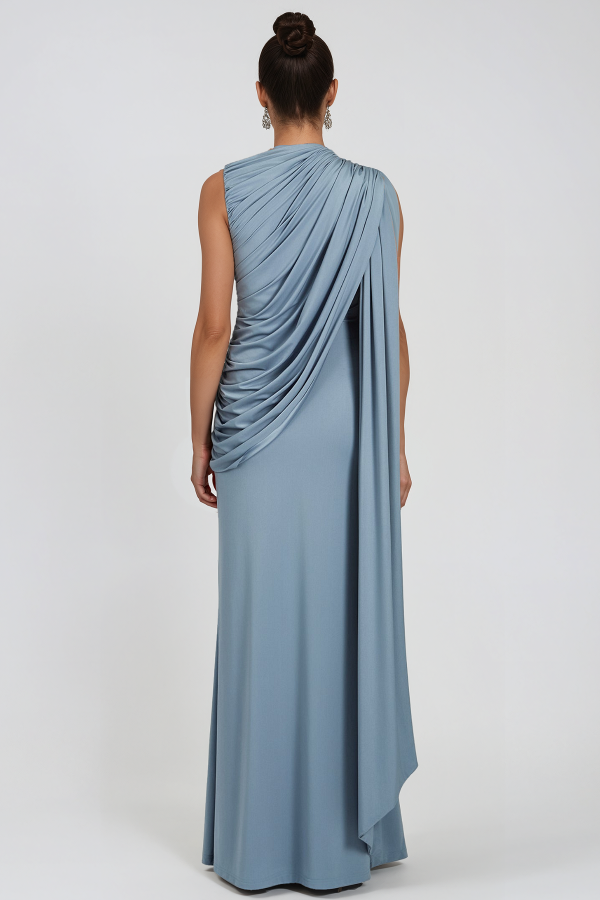 Flick Sleeveless Ruch Fringe Maxi Dress