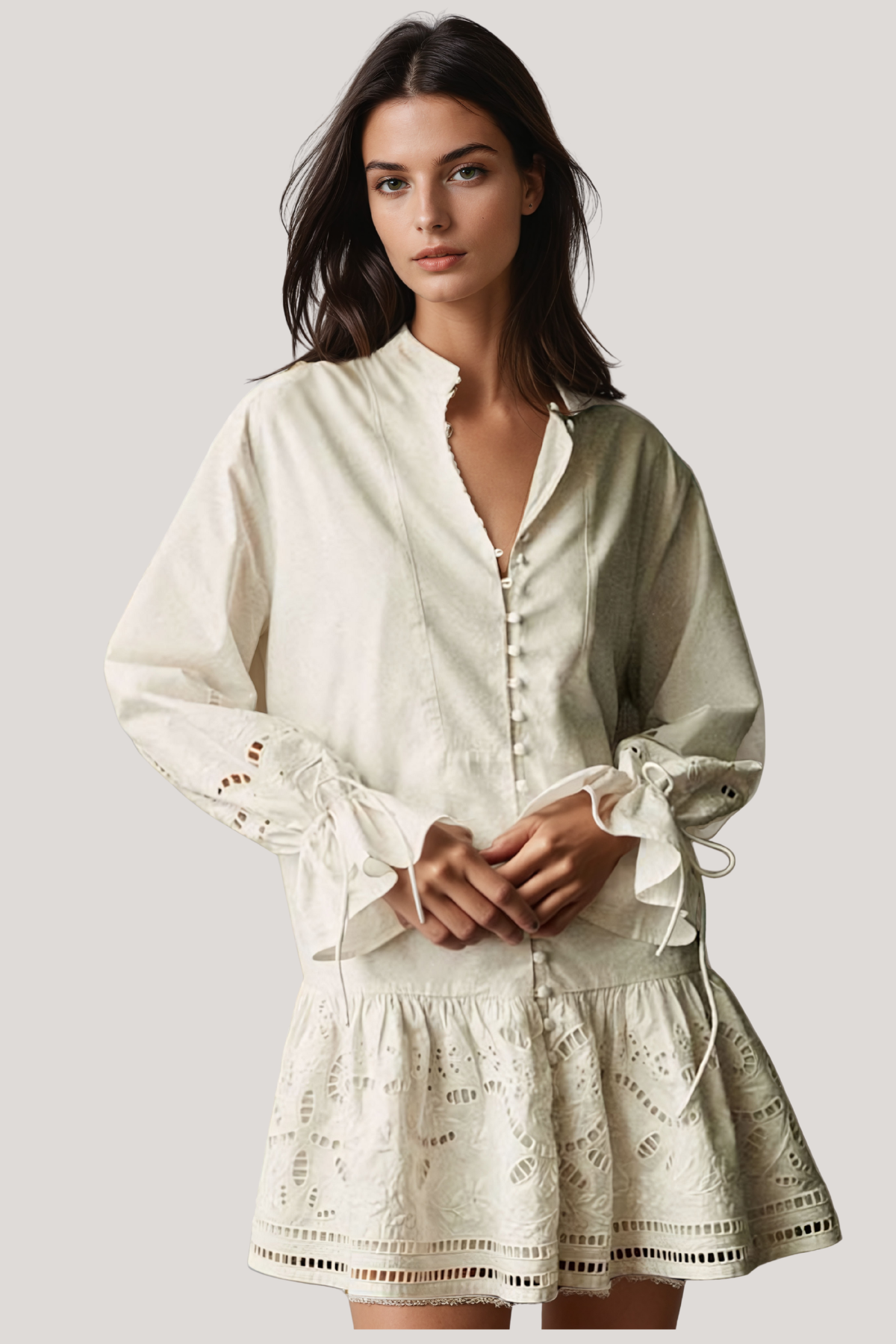 Jaziel Tie Up Cutout Mini Dress