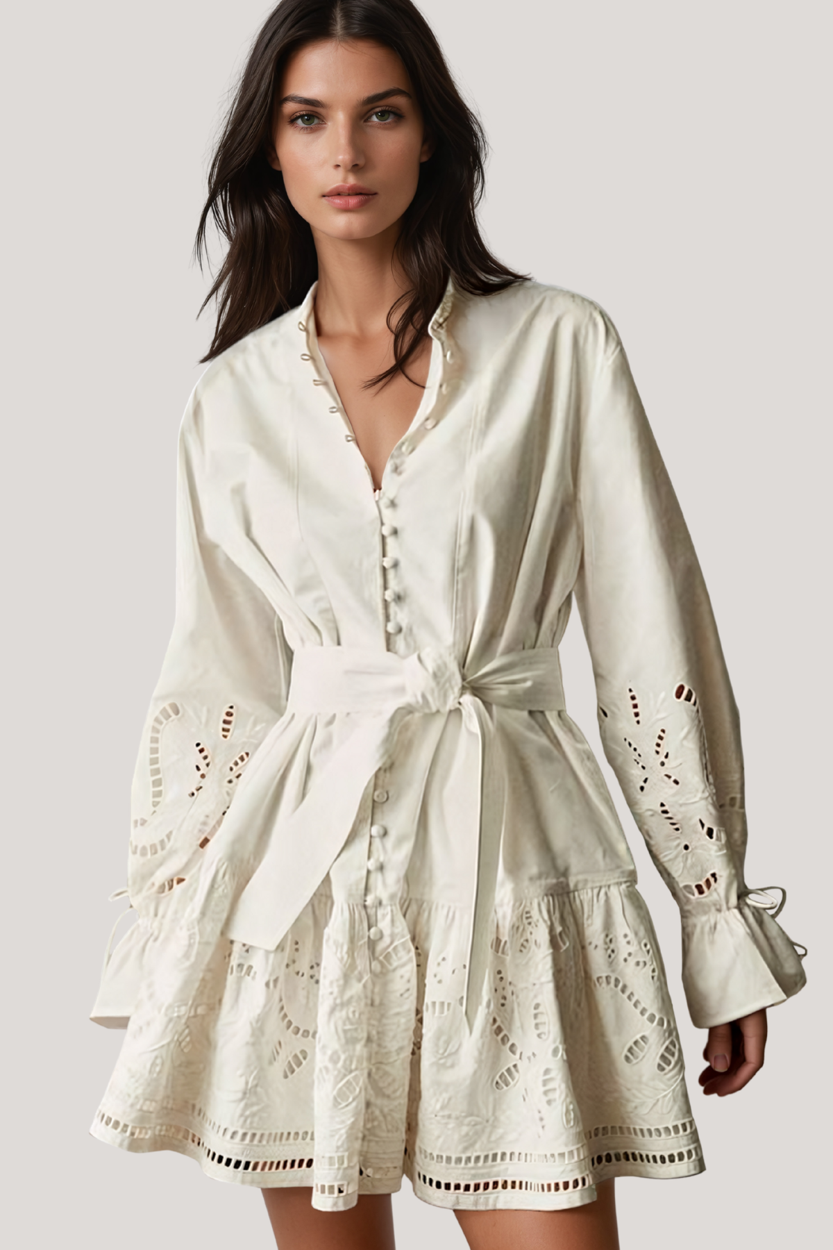 Jaziel Tie Up Cutout Mini Dress