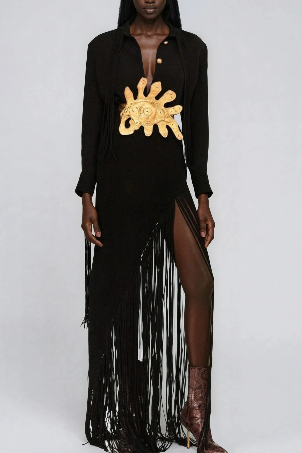 Girisha Embellished Fringe Maxi Dress