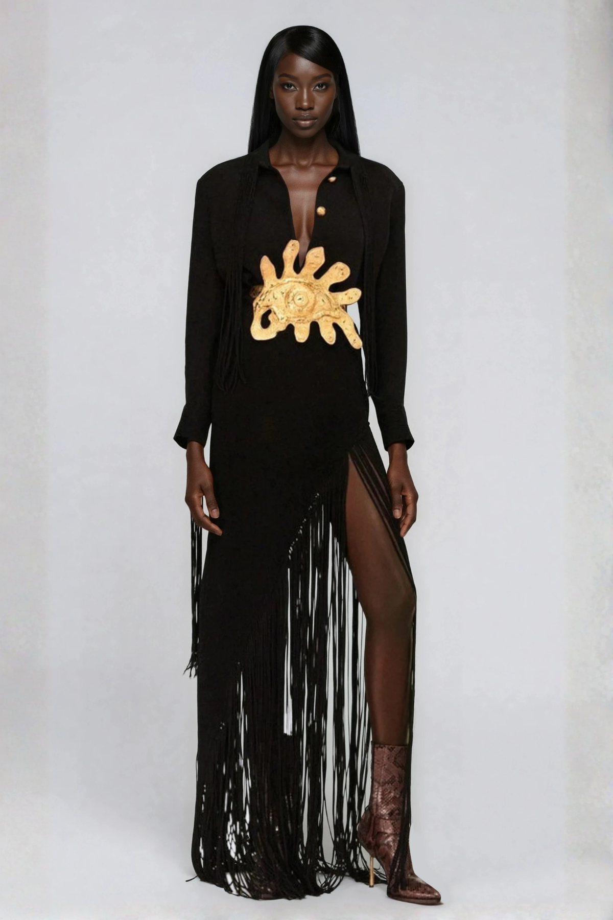 Girisha Embellished Fringe Maxi Dress