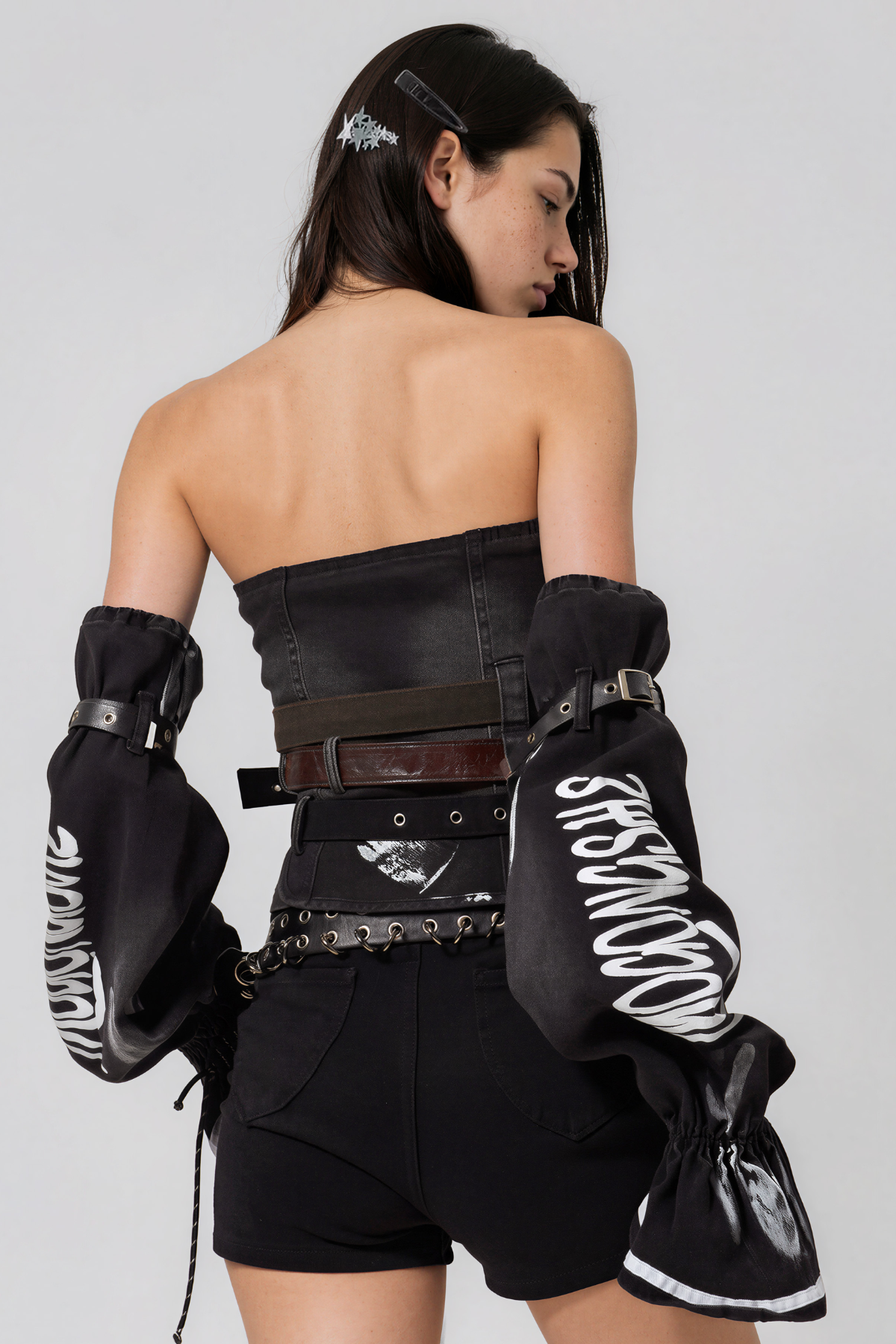 Kaloosh Strapless Print Buckle Top