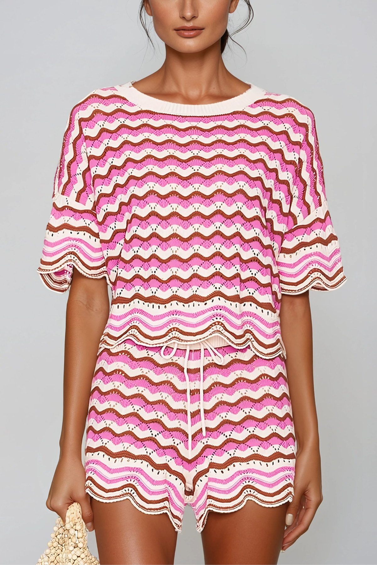Henry Stripe Knit Shorts Set