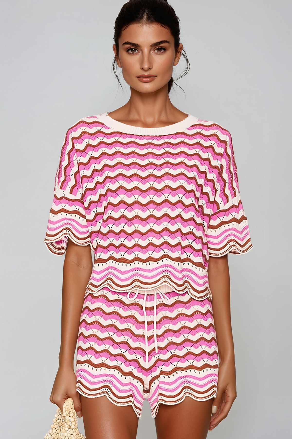 Henry Stripe Knit Shorts Set
