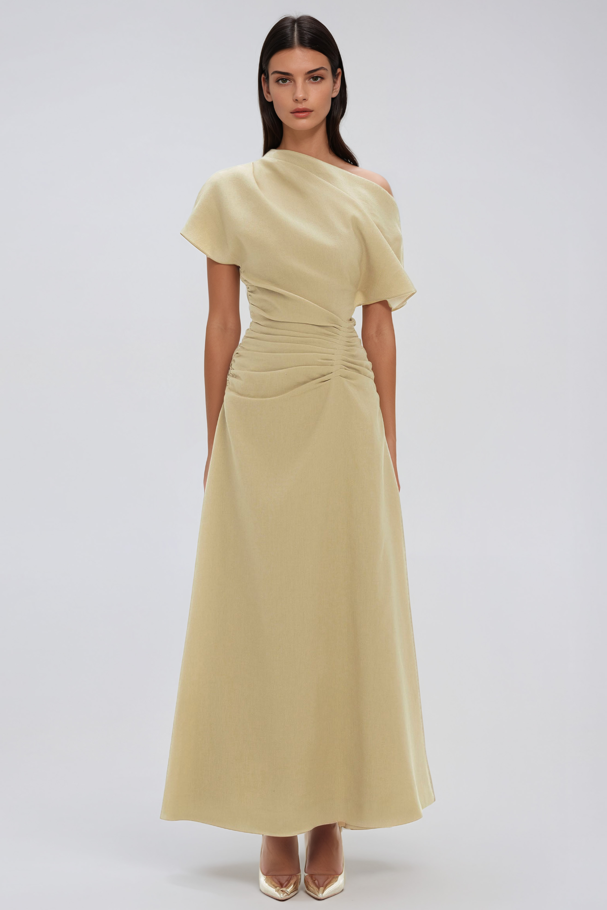 Janeka Asymmetric Ruch Maxi Dress