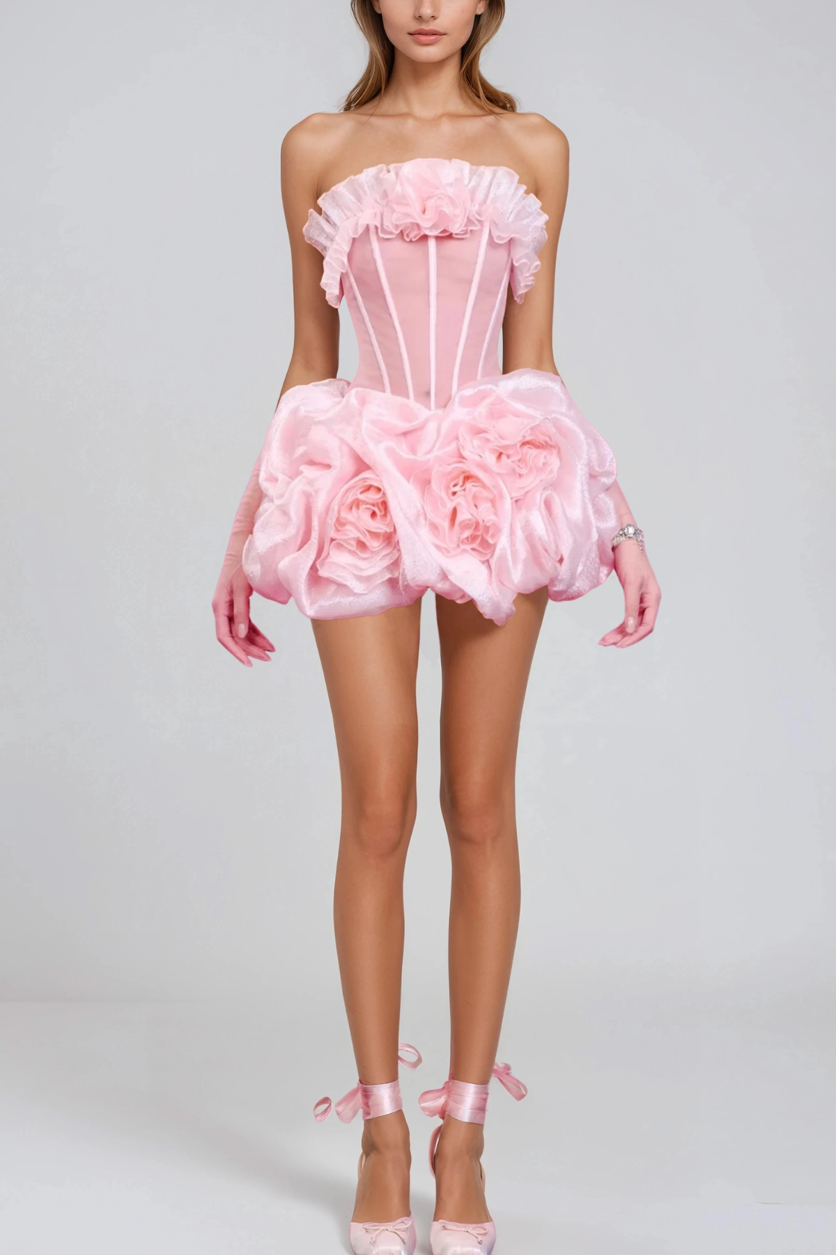 Hephaestus Corset Flower Mini Dress