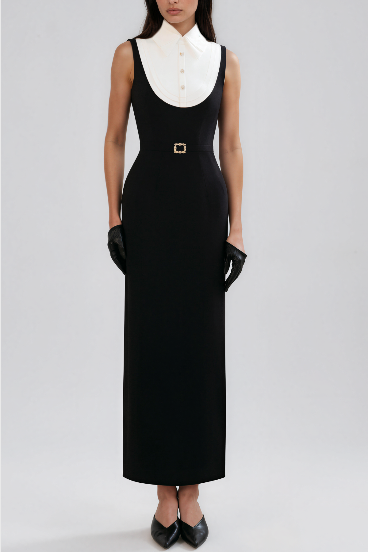 Kakalina Sleeveless Colorblock Maxi Shirt Dress