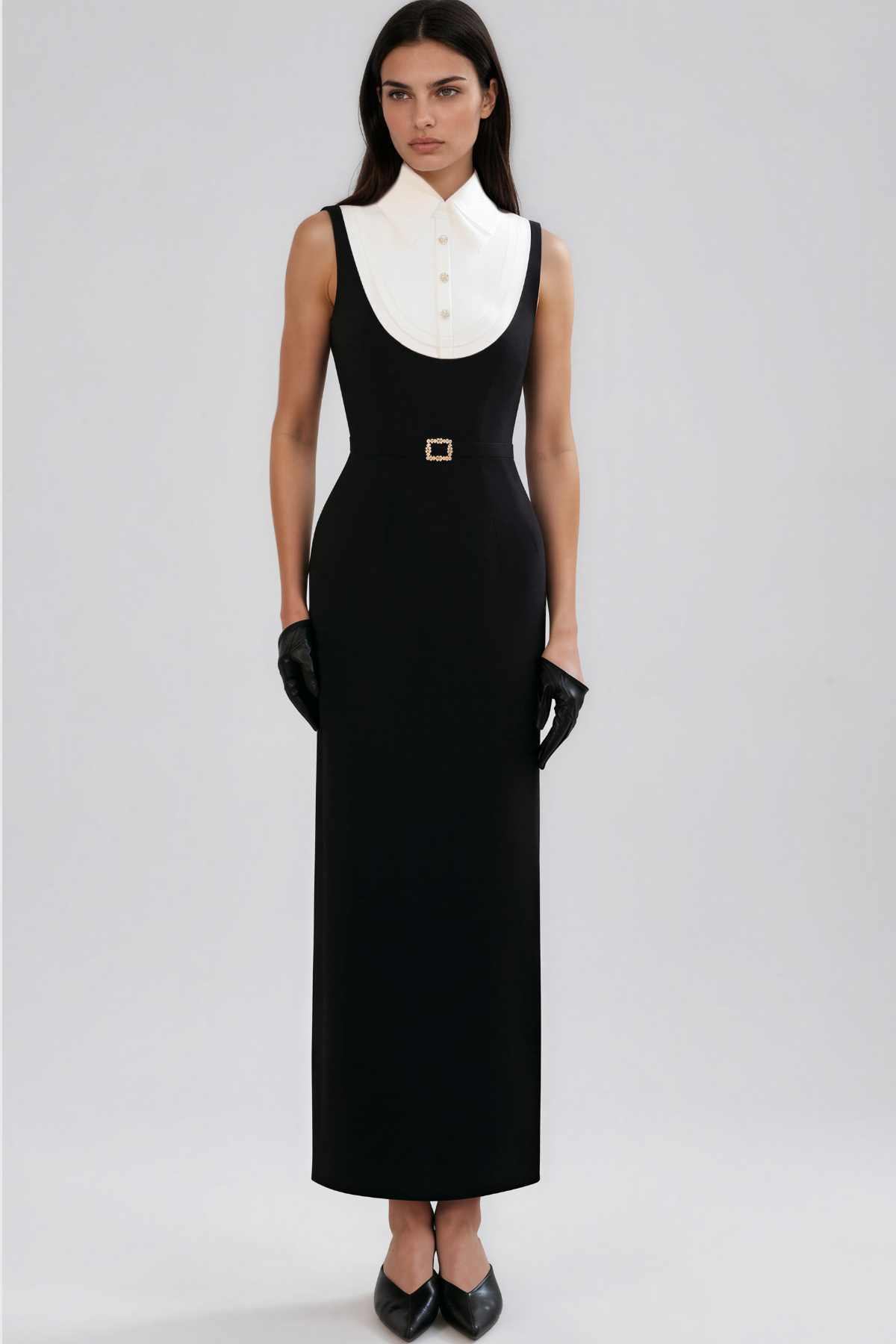 Kakalina Sleeveless Colorblock Maxi Shirt Dress