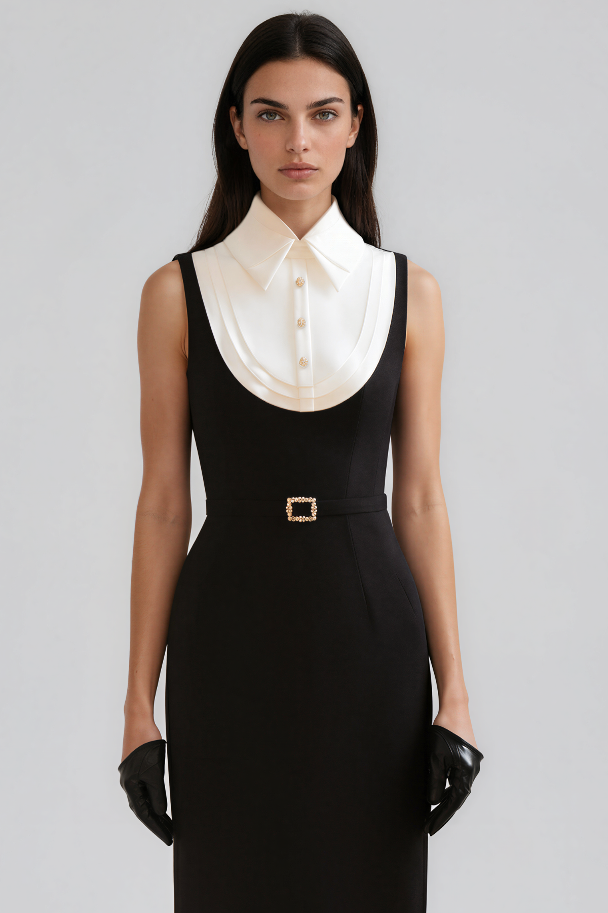 Kakalina Sleeveless Colorblock Maxi Shirt Dress
