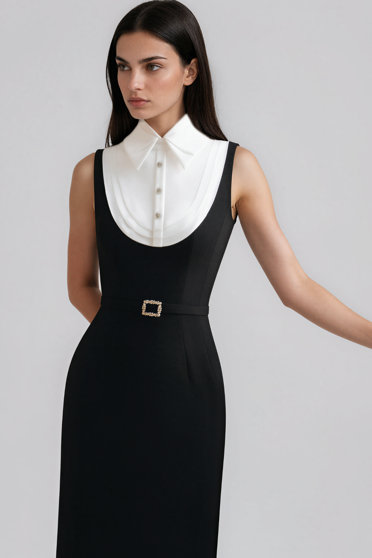 Kakalina Sleeveless Colorblock Maxi Shirt Dress