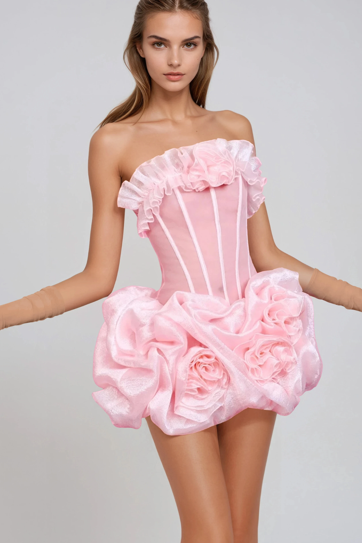 Hephaestus Corset Flower Mini Dress