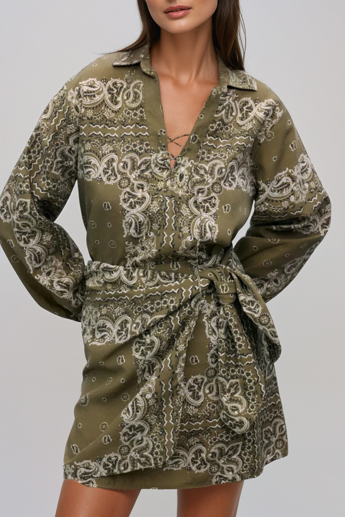 Janetta Long Sleeve Floral Mini Skirt Set