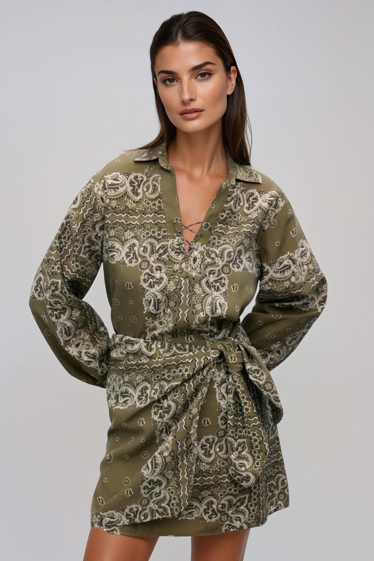 Janetta Long Sleeve Floral Mini Skirt Set
