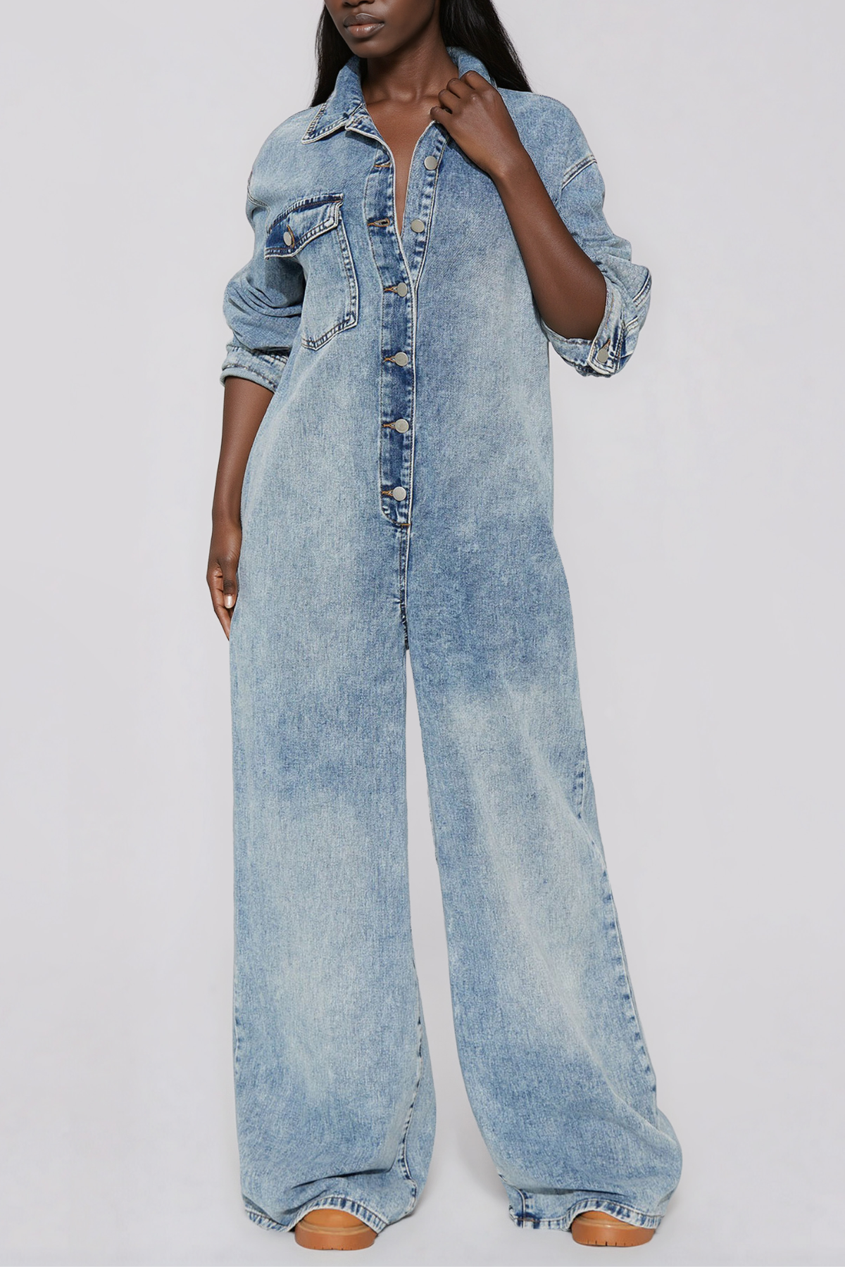 Jacklyn Button Denim Jumpsuit