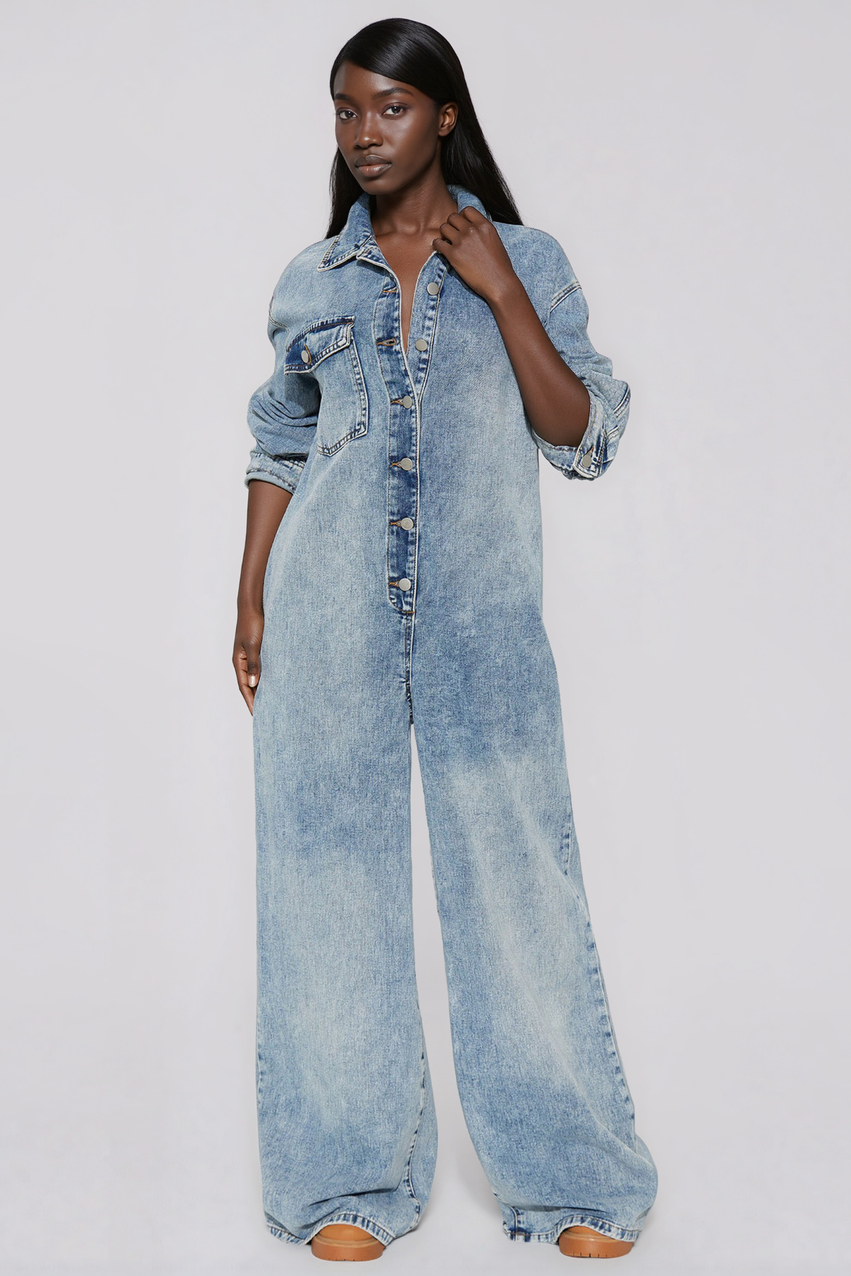 Jacklyn Button Denim Jumpsuit