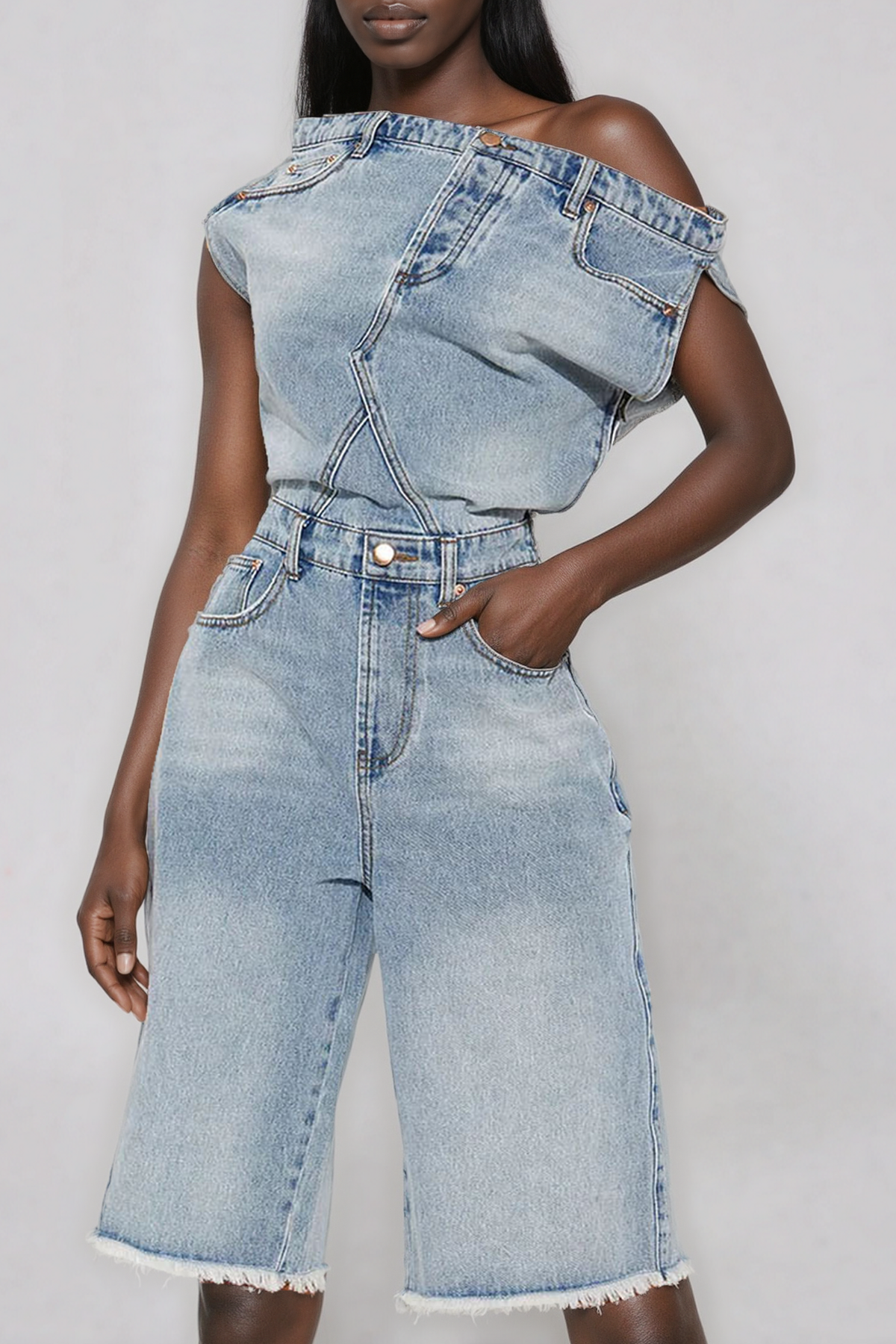Jazmine Deconstruct Denim Jumpsuit