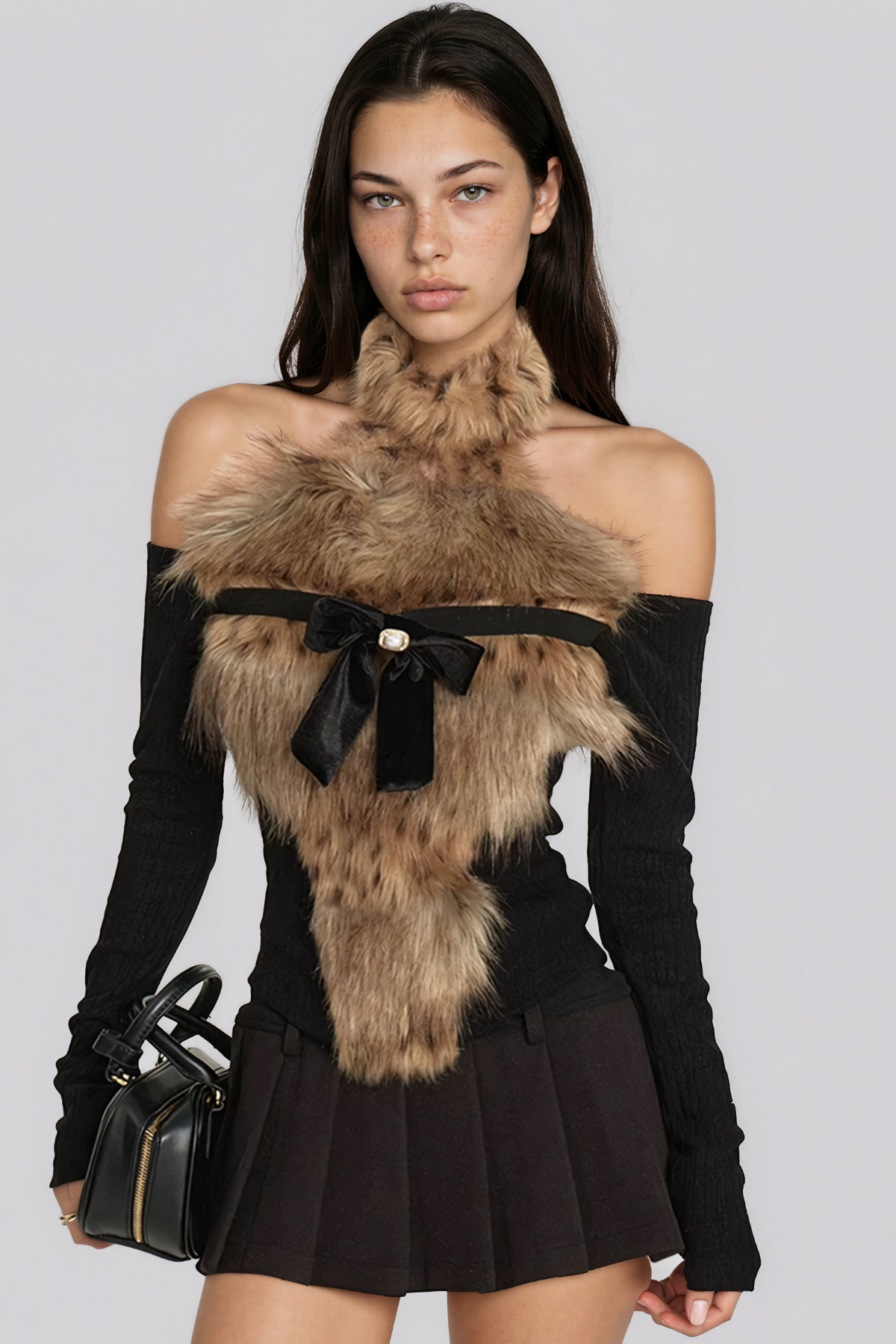 Dido Faux Fur Halter Neck Top