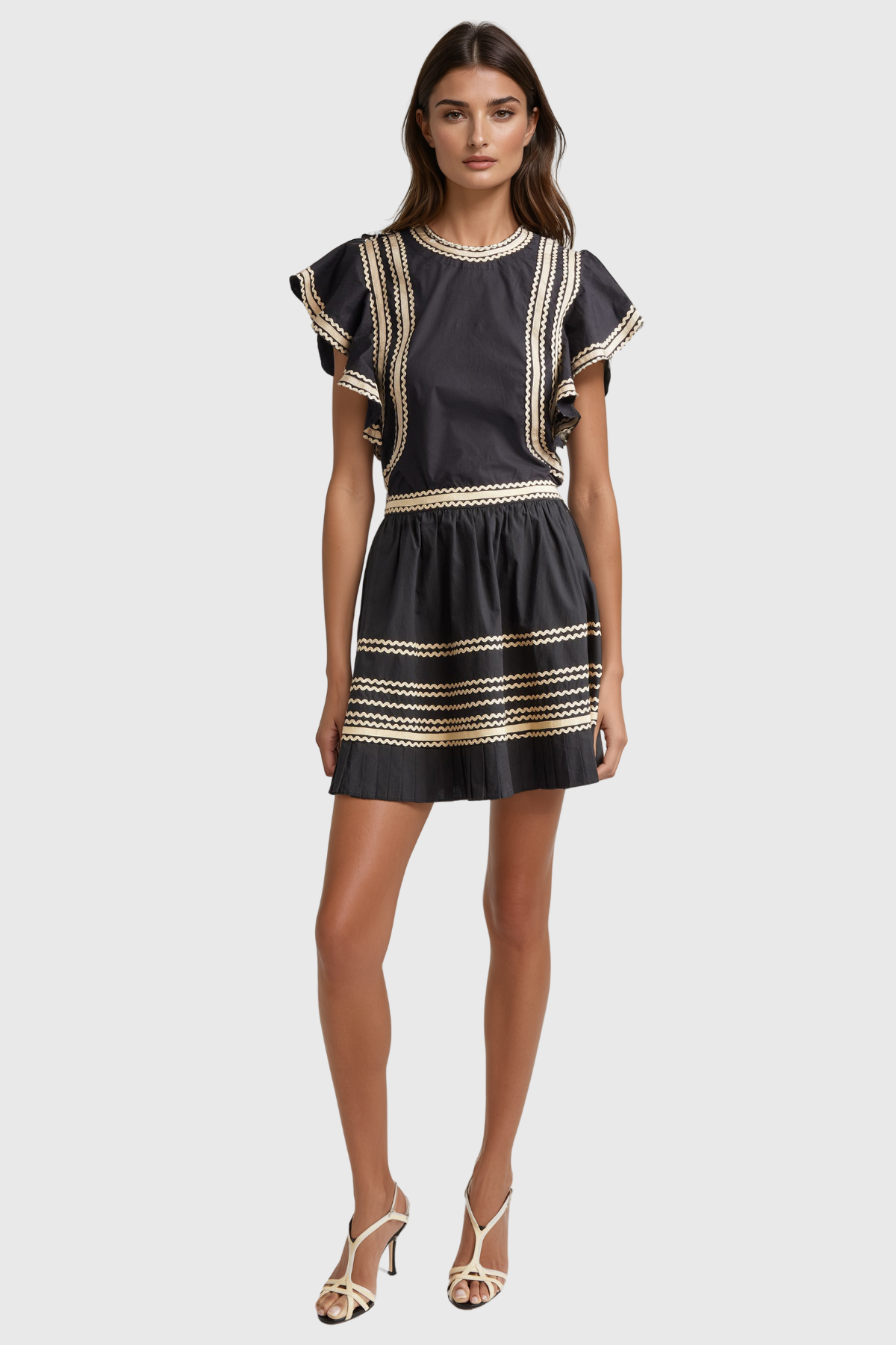 Jaziel Print Ruffle Mini Skirt Set