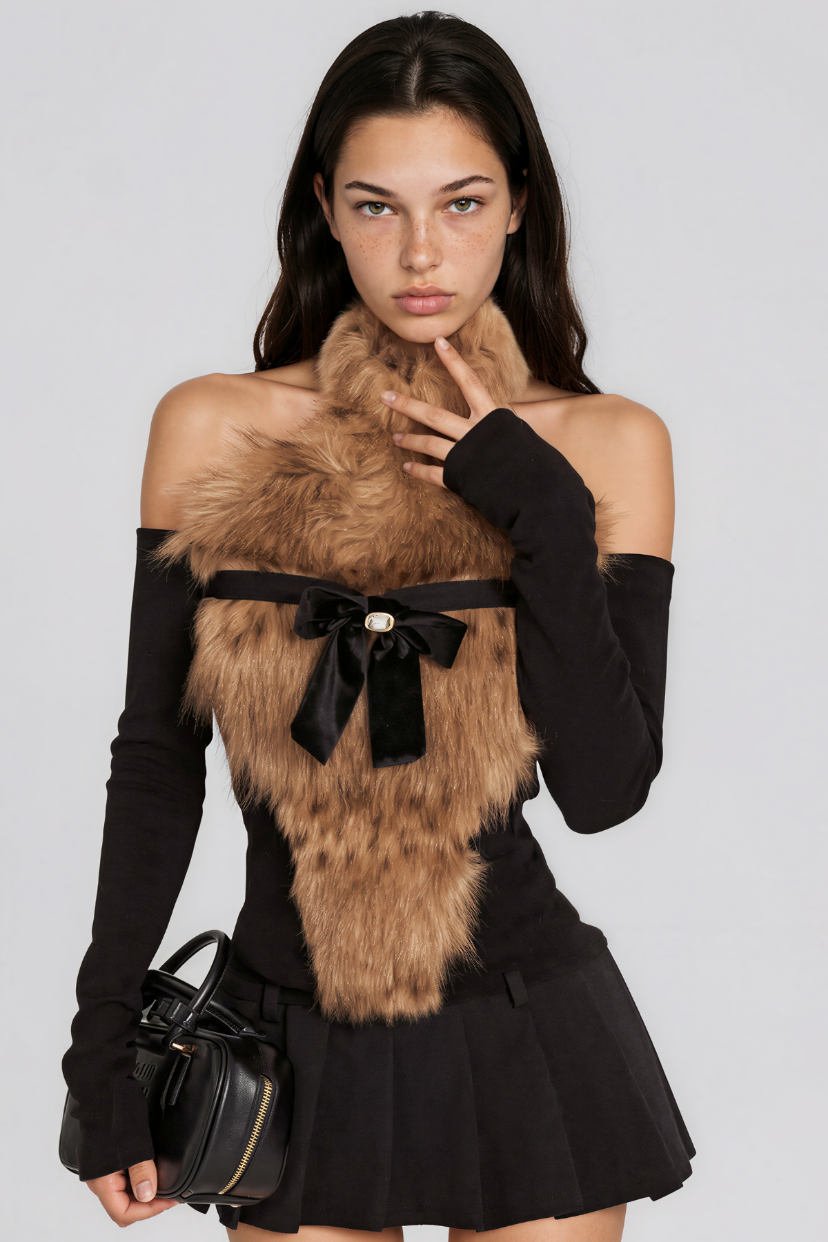 Dido Faux Fur Halter Neck Top