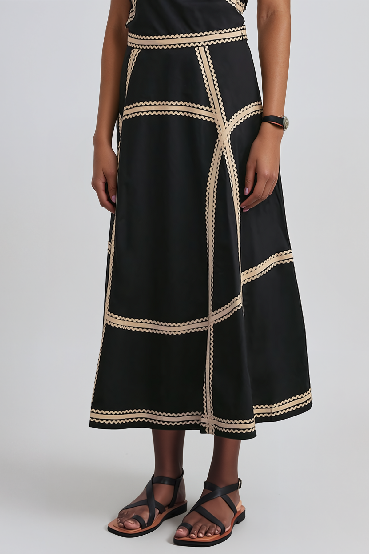 Jazira Print Plunge Midi Skirt Set