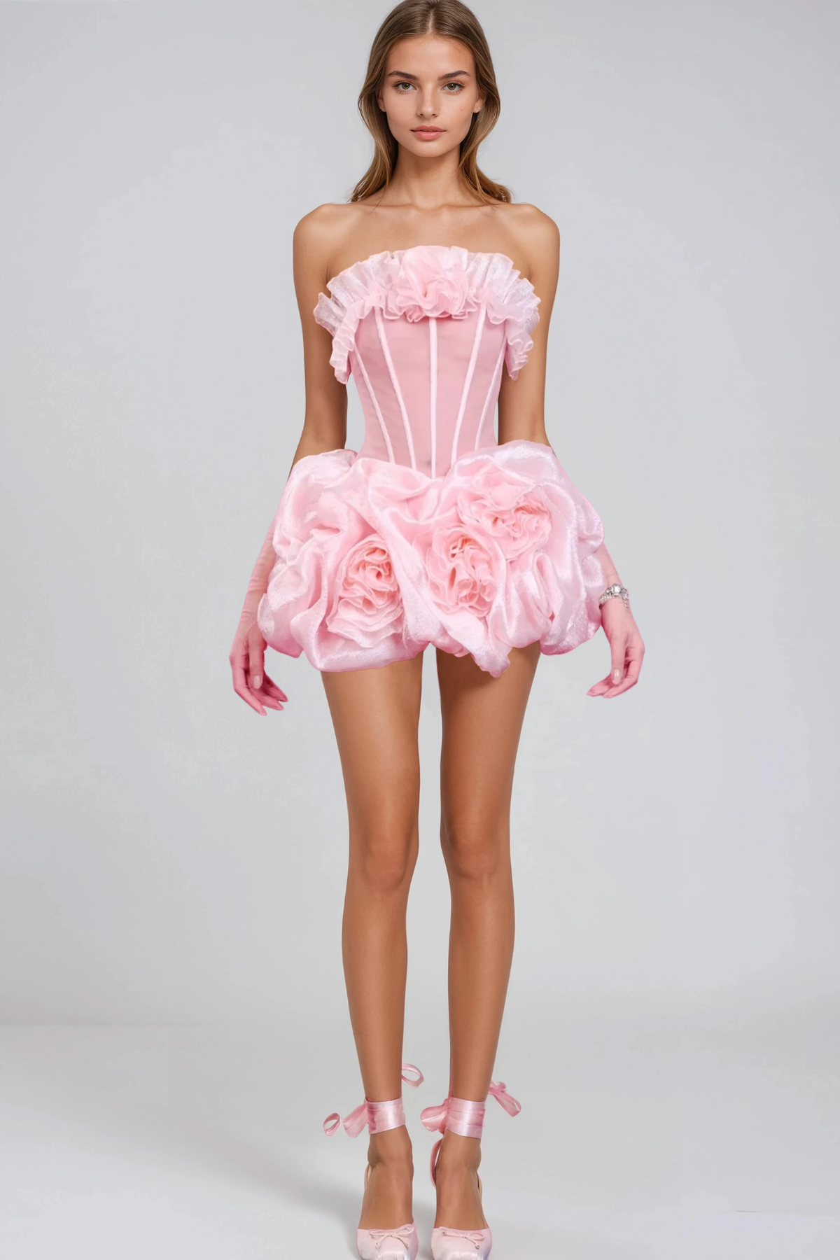Hephaestus Corset Flower Mini Dress
