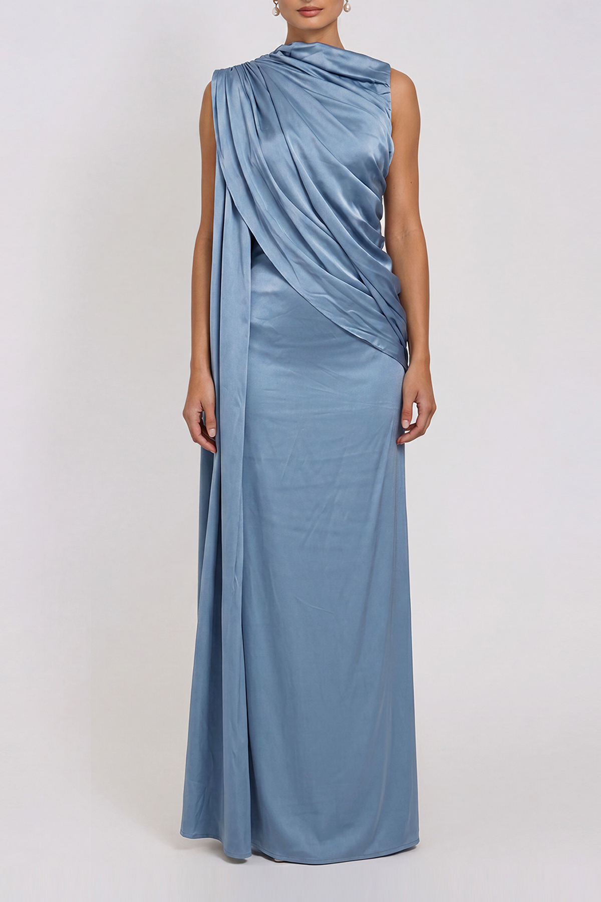 Flick Sleeveless Ruch Fringe Maxi Dress