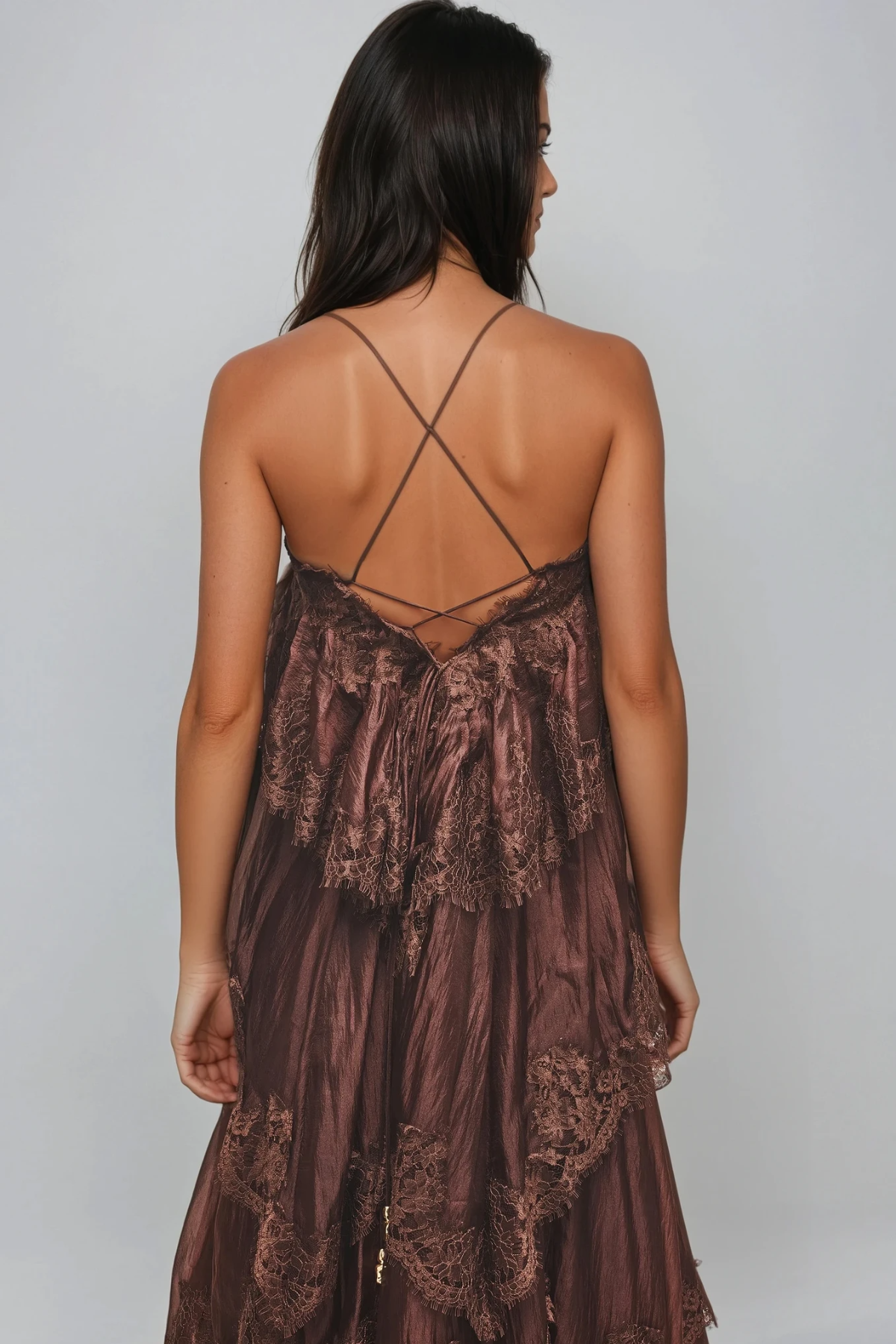 Drummond Spaghetti Lace Maxi Tiered Dress