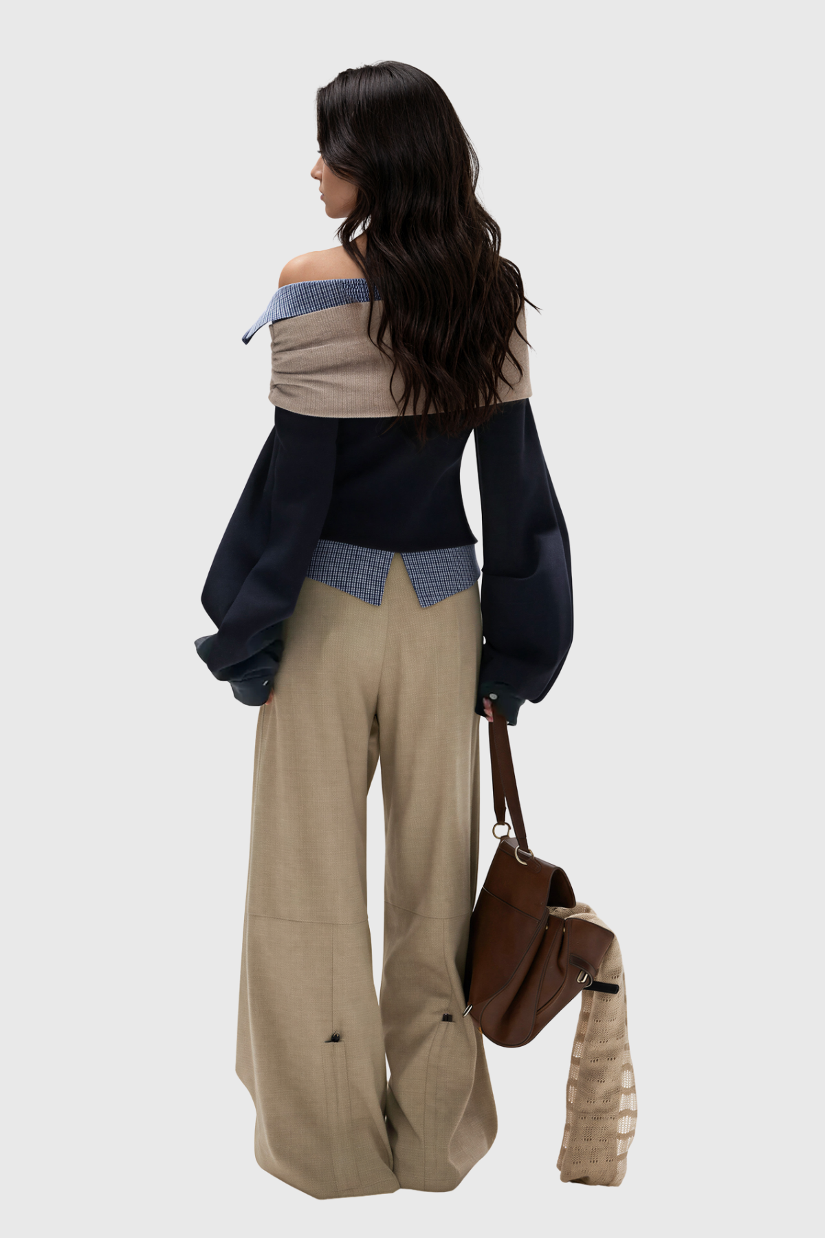 Kiwidinok One Shoulder Grid Ruch Top