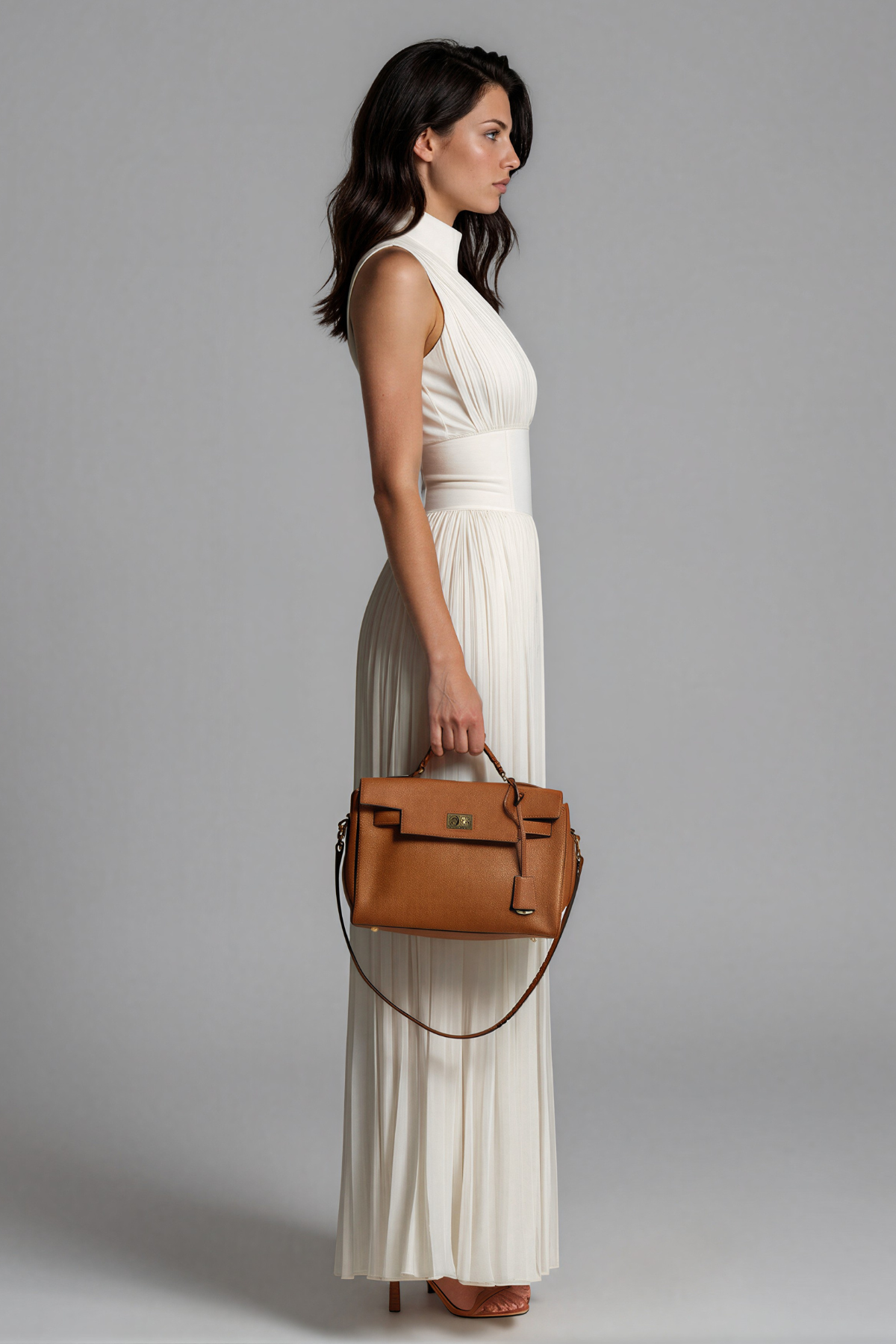 Sera Zipper Ruched Jumpsuit In White