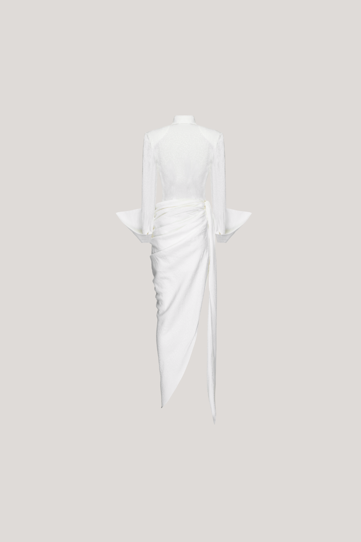 Firdausi Asymmetric Draped Maxi Shirt Dress