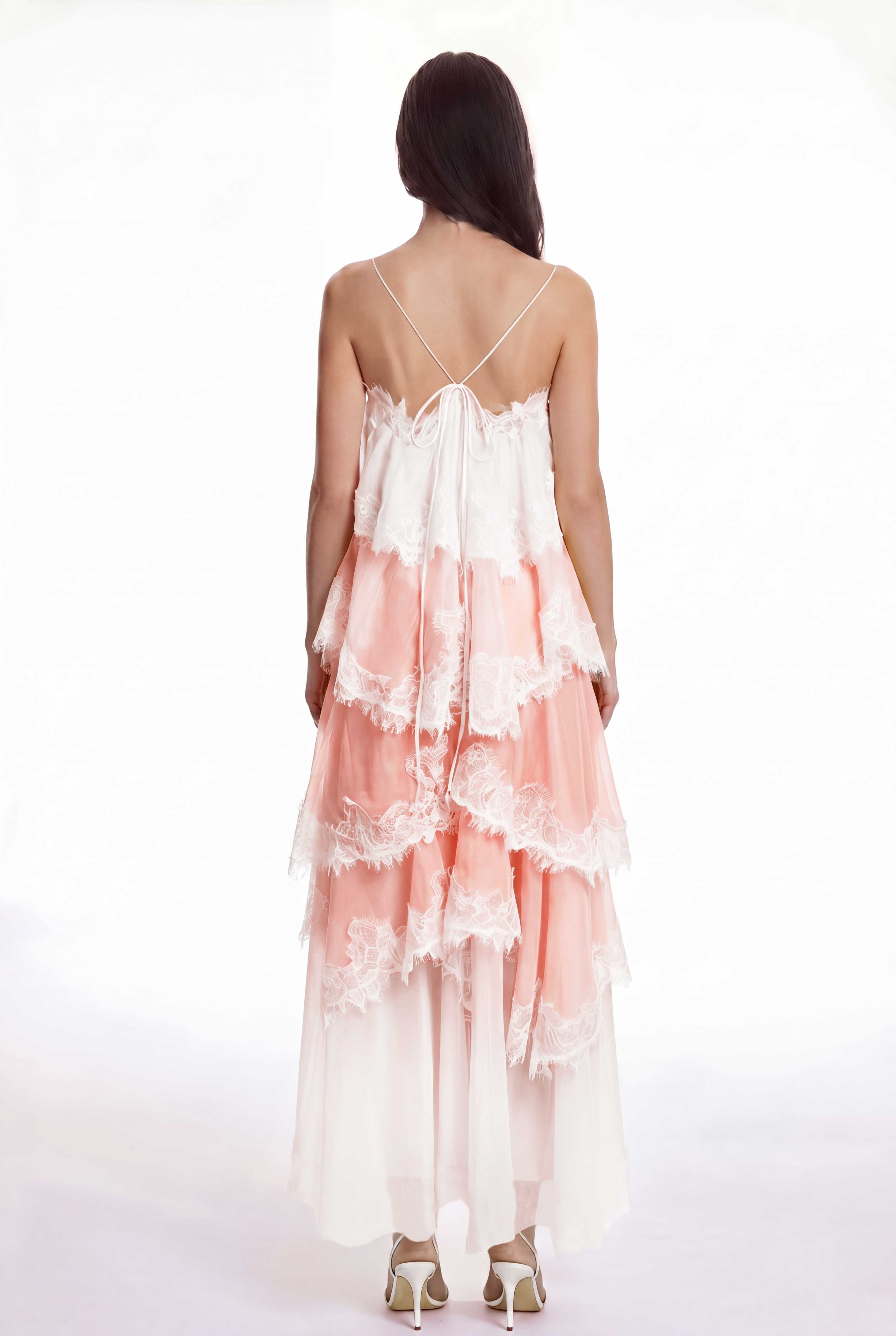 Drummond Spaghetti Hayley Lace Maxi Tiered Dress