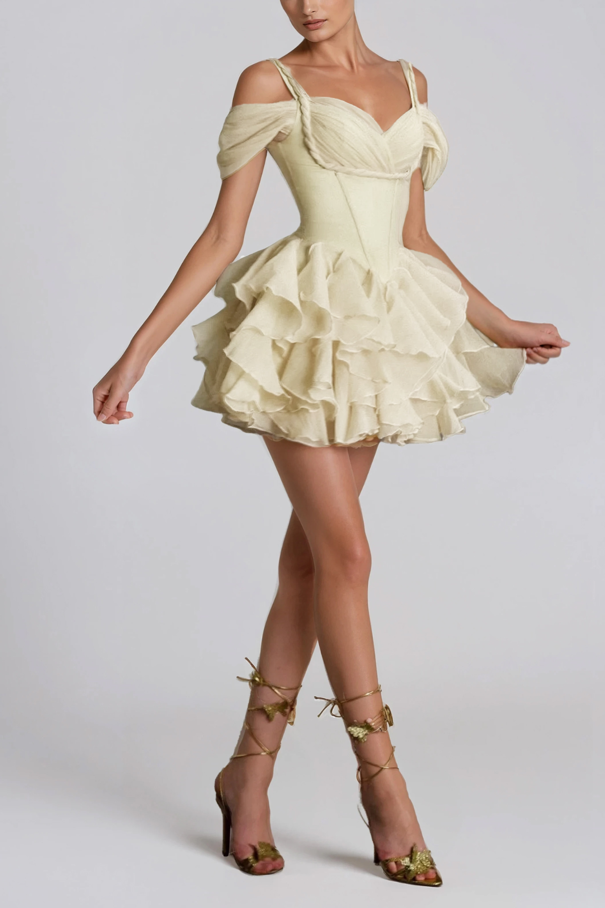 Hannelore Corset Ruffle Mini Dress