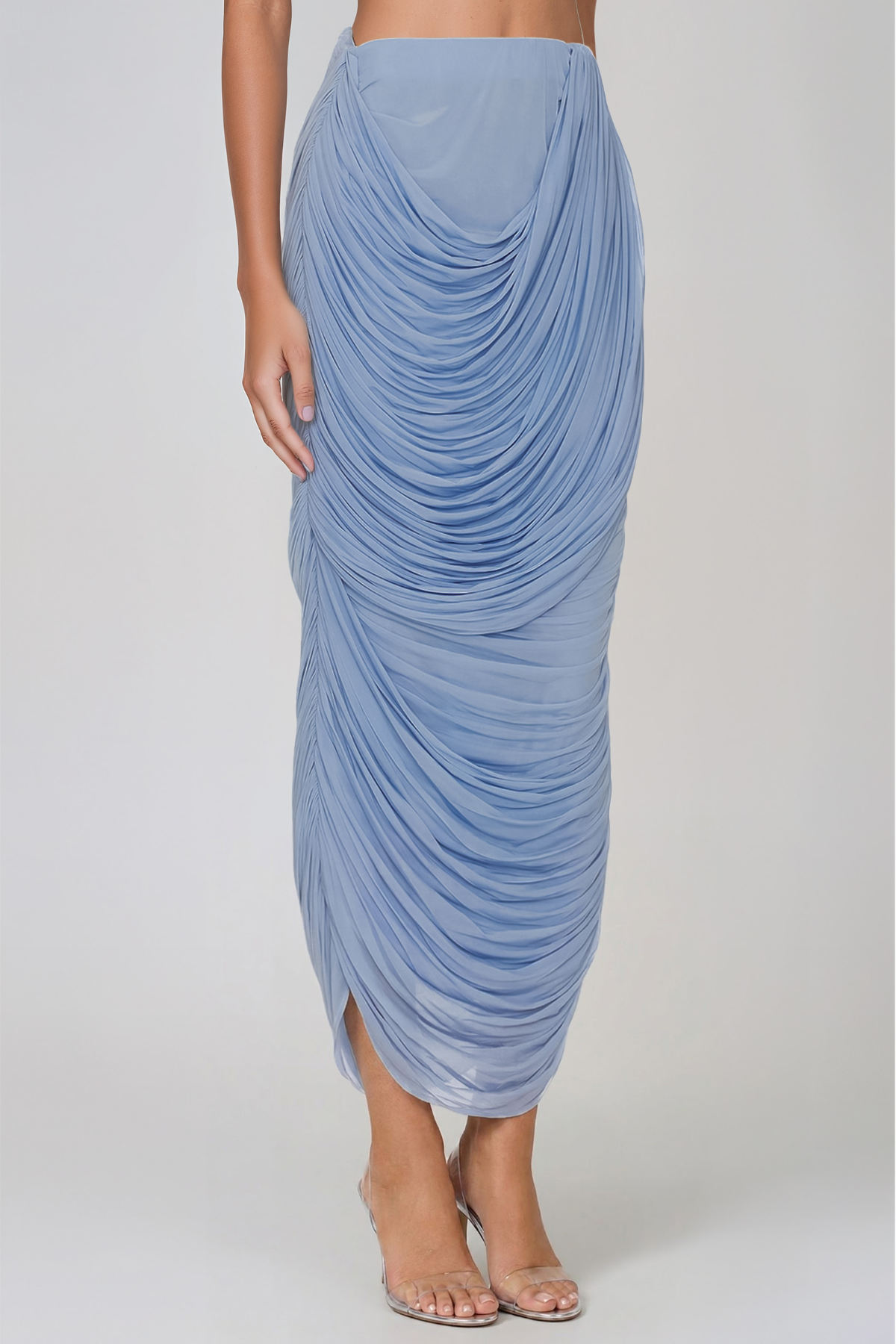 Jamaluddin Draped Ruffle Ruch Skirt Set