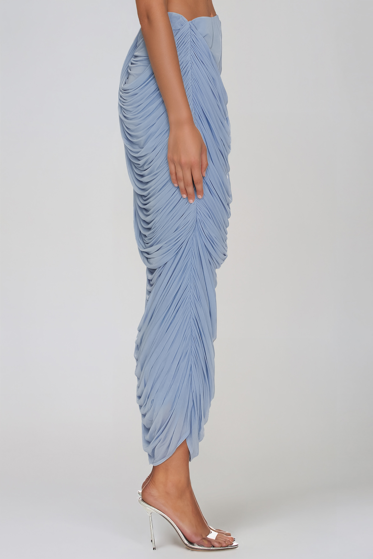 Jamaluddin Draped Ruffle Ruch Skirt Set