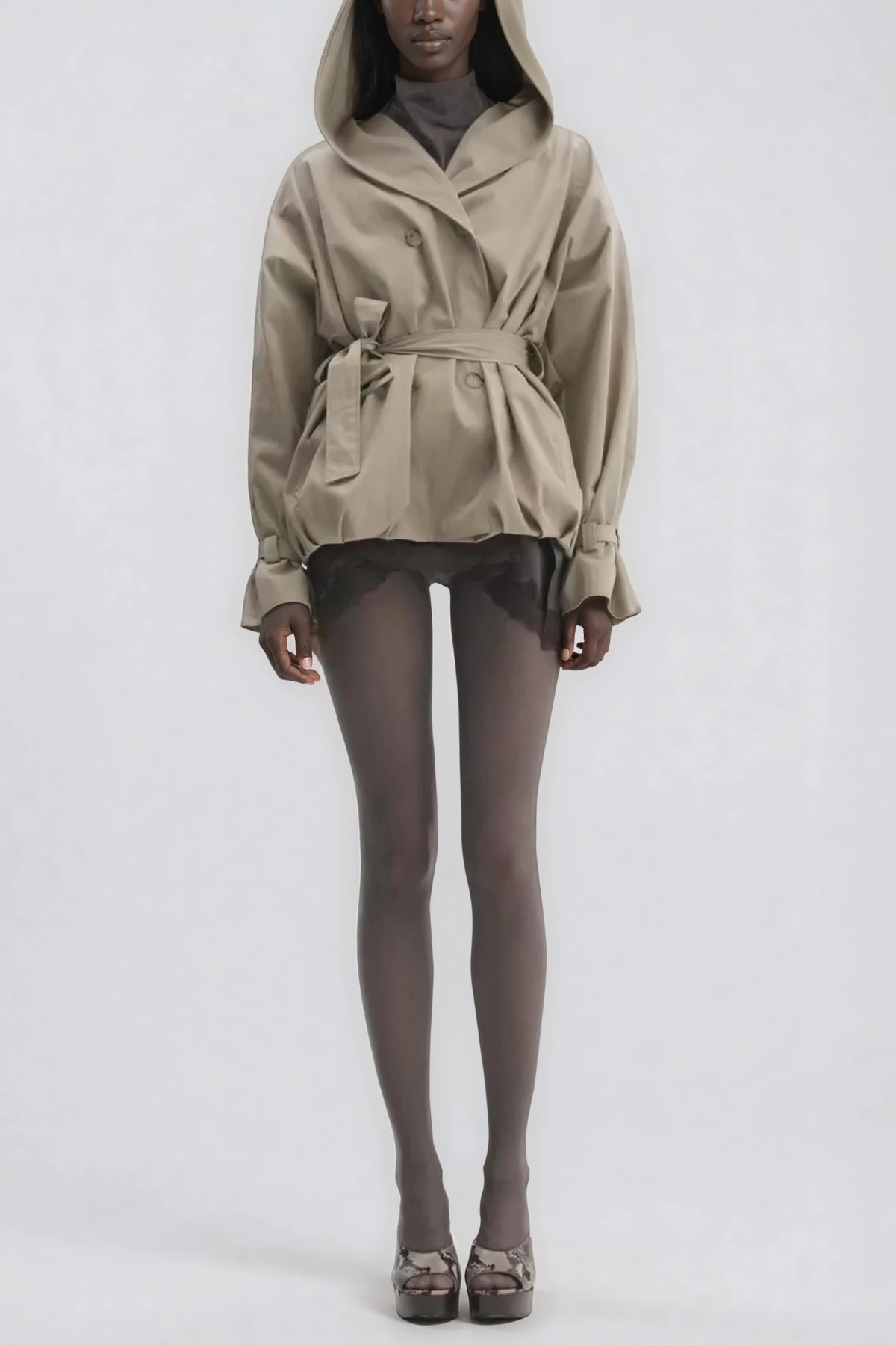 Haralambi Belted Bubble Trench Coat