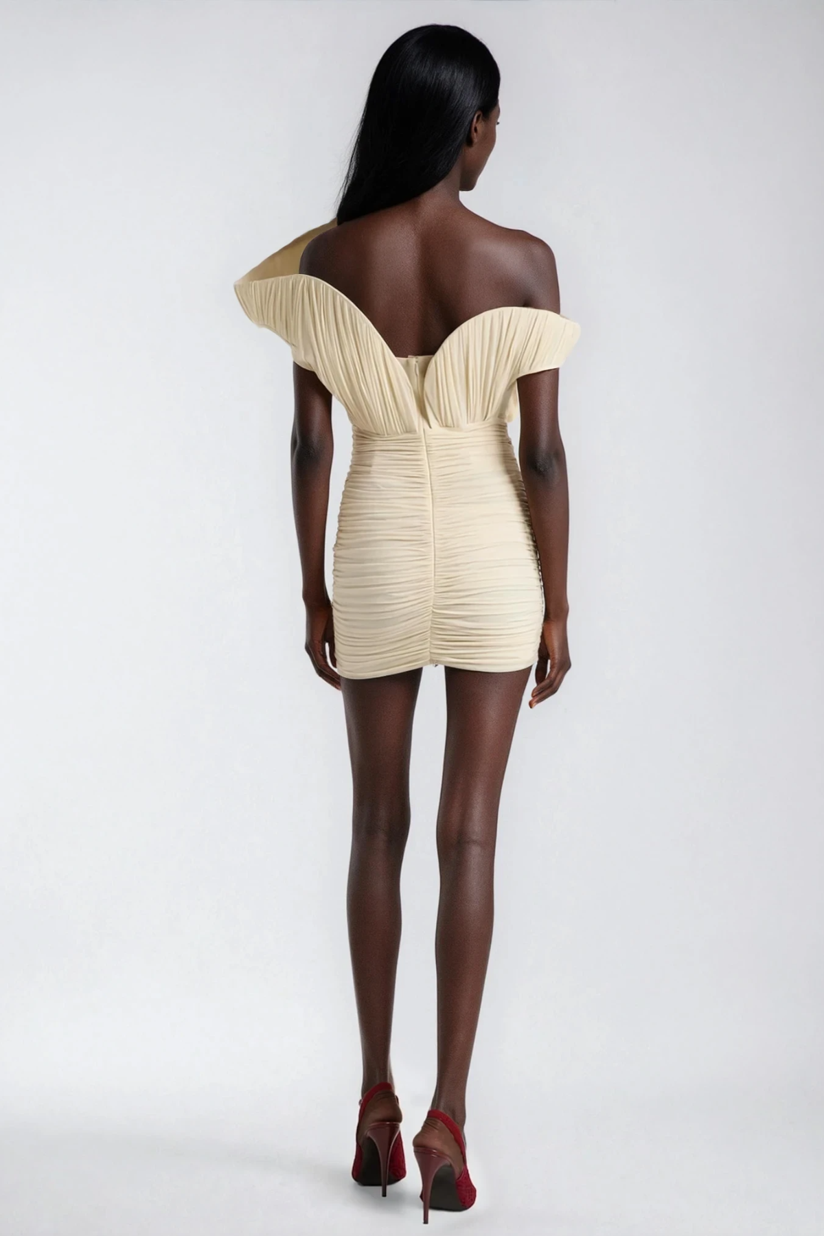 Dorit Ruch Asymmetric Mini Dress In Butter Yellow