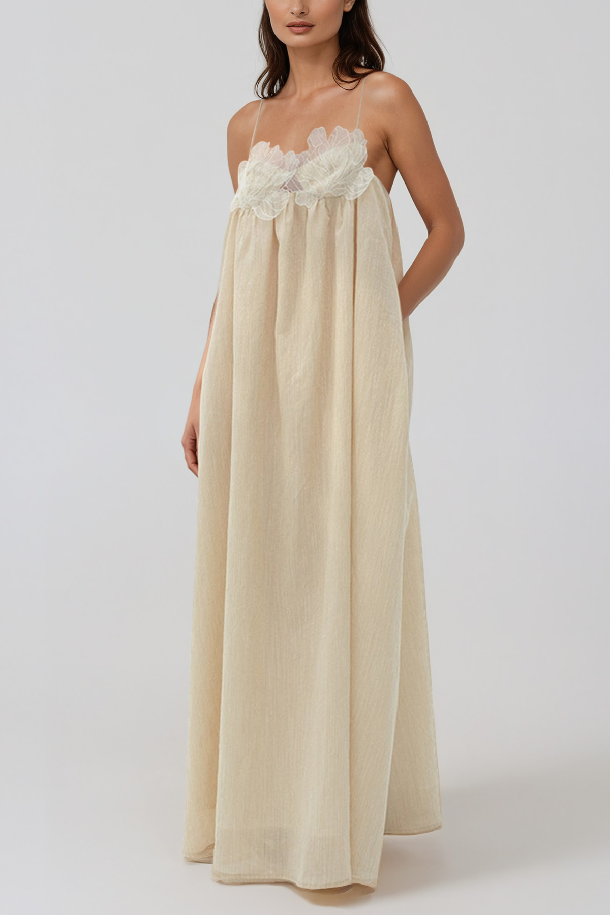 Jaxton Spaghetti Flower Maxi Dress