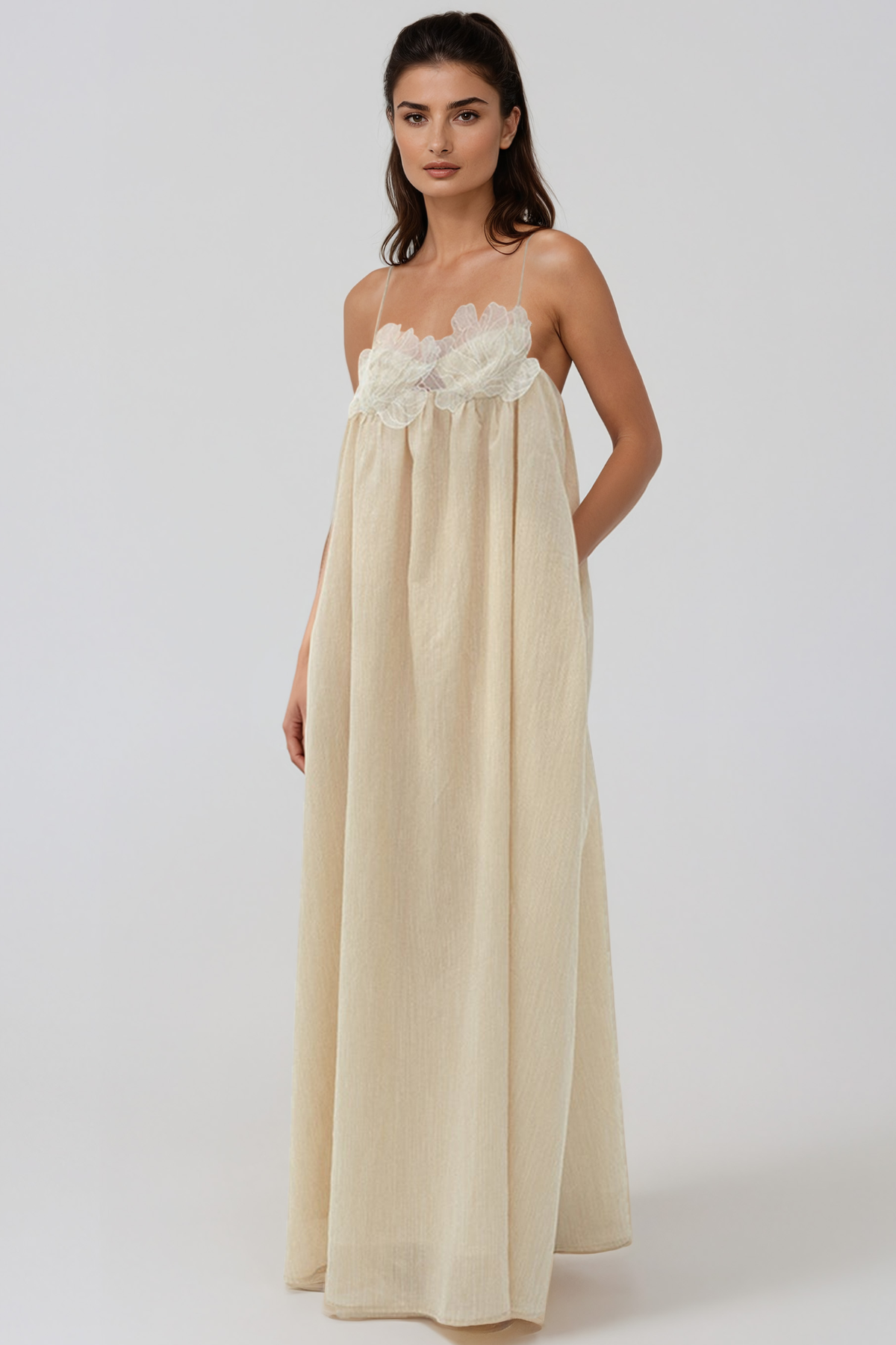 Jaxton Spaghetti Flower Maxi Dress