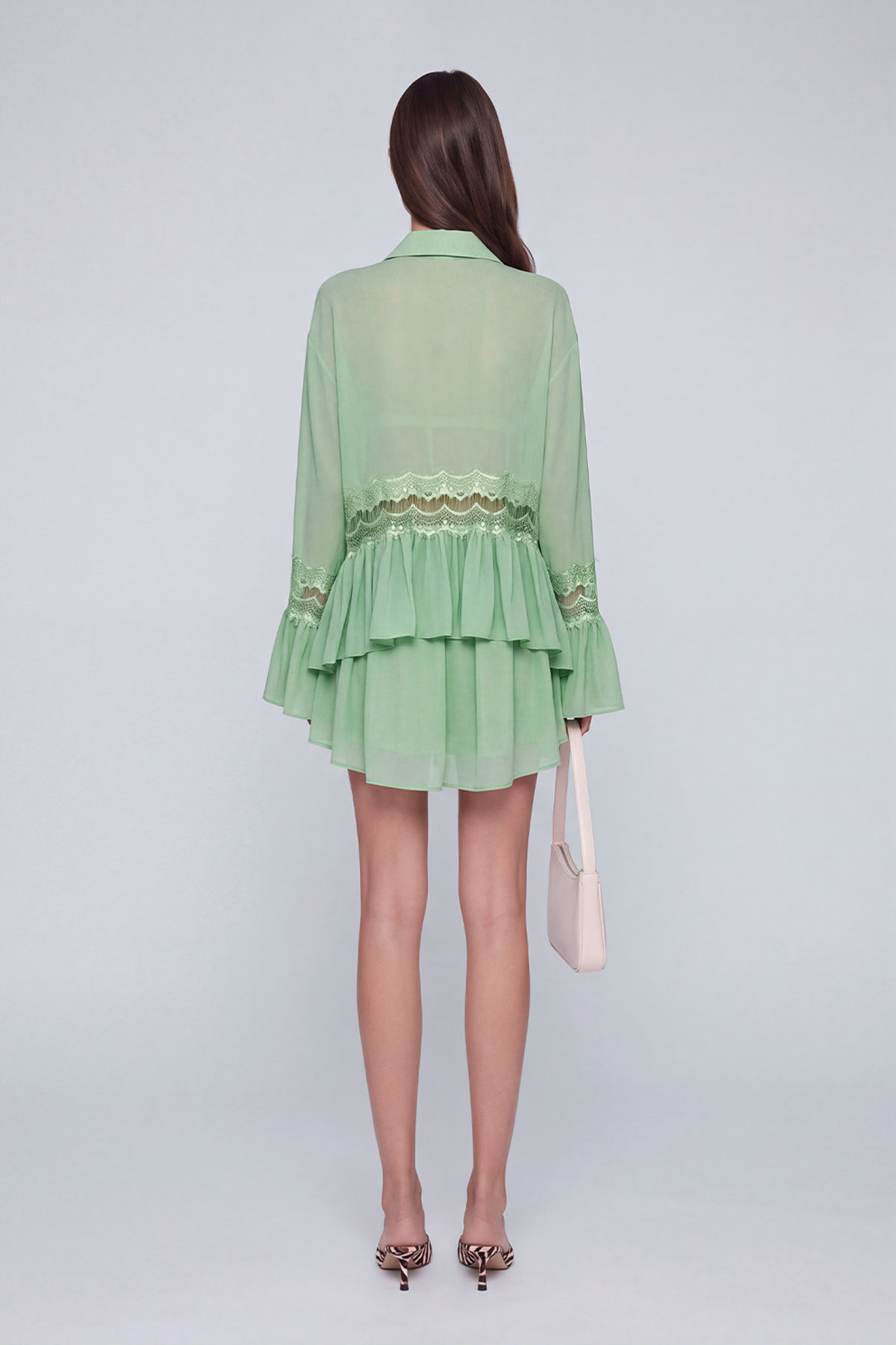 Henrik Lace Tie Up Ruffle Shorts Set