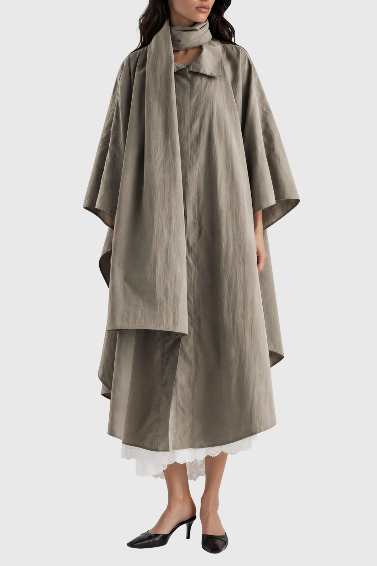 Kitena Batwing Sleeve  Scarf Jacket