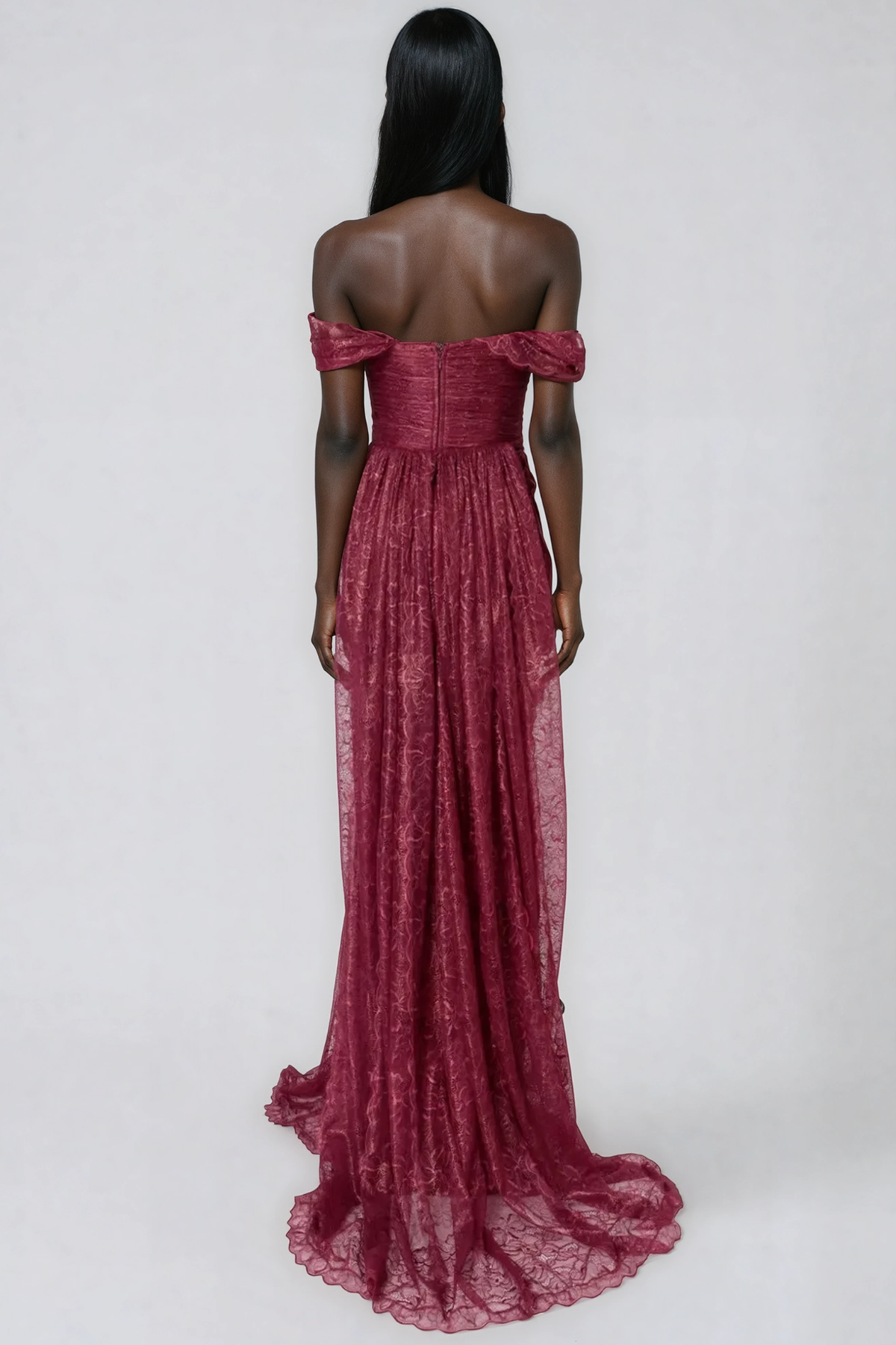 Hannie One Shoulder Ruch Maxi Dress