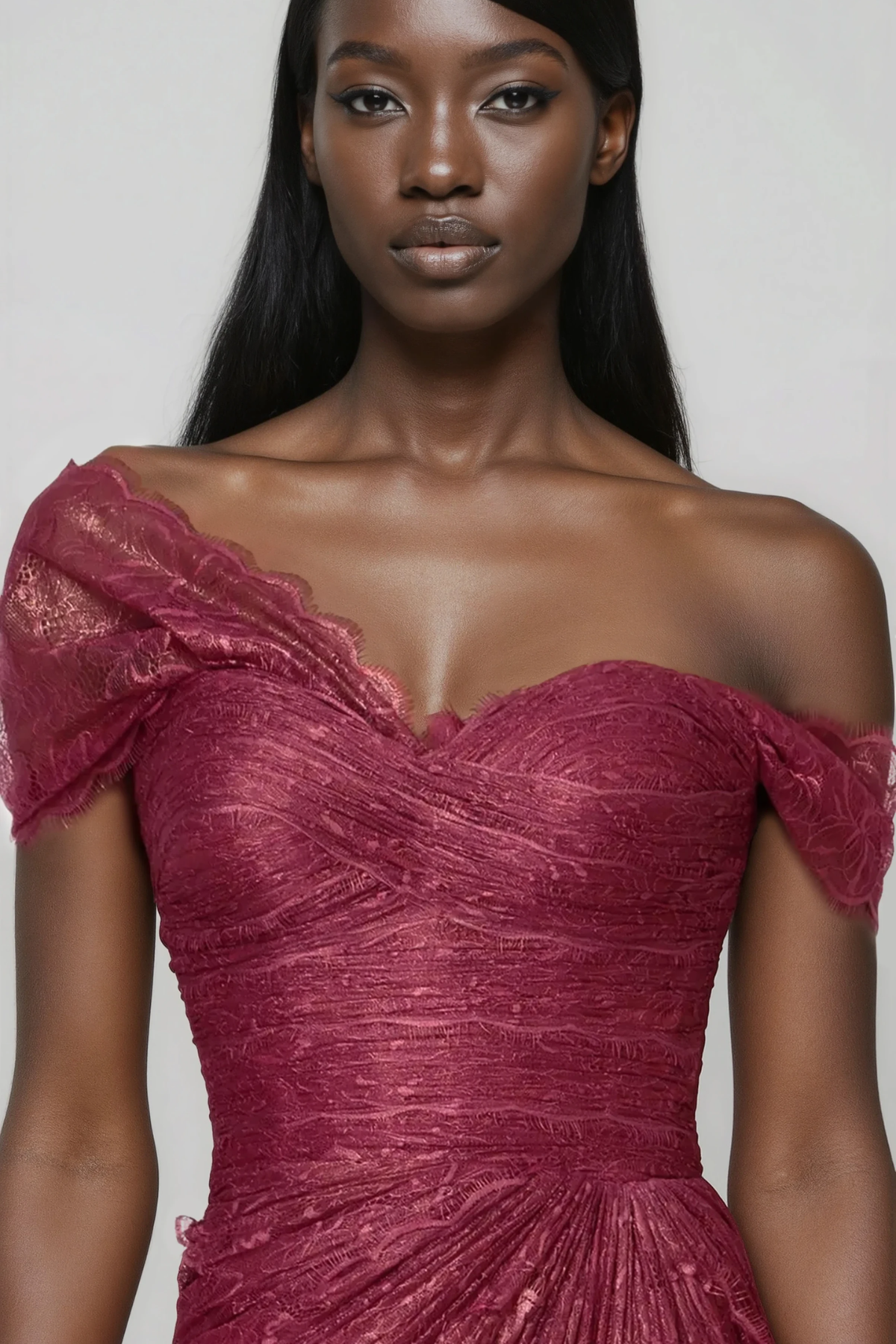 Hannie One Shoulder Ruch Maxi Dress