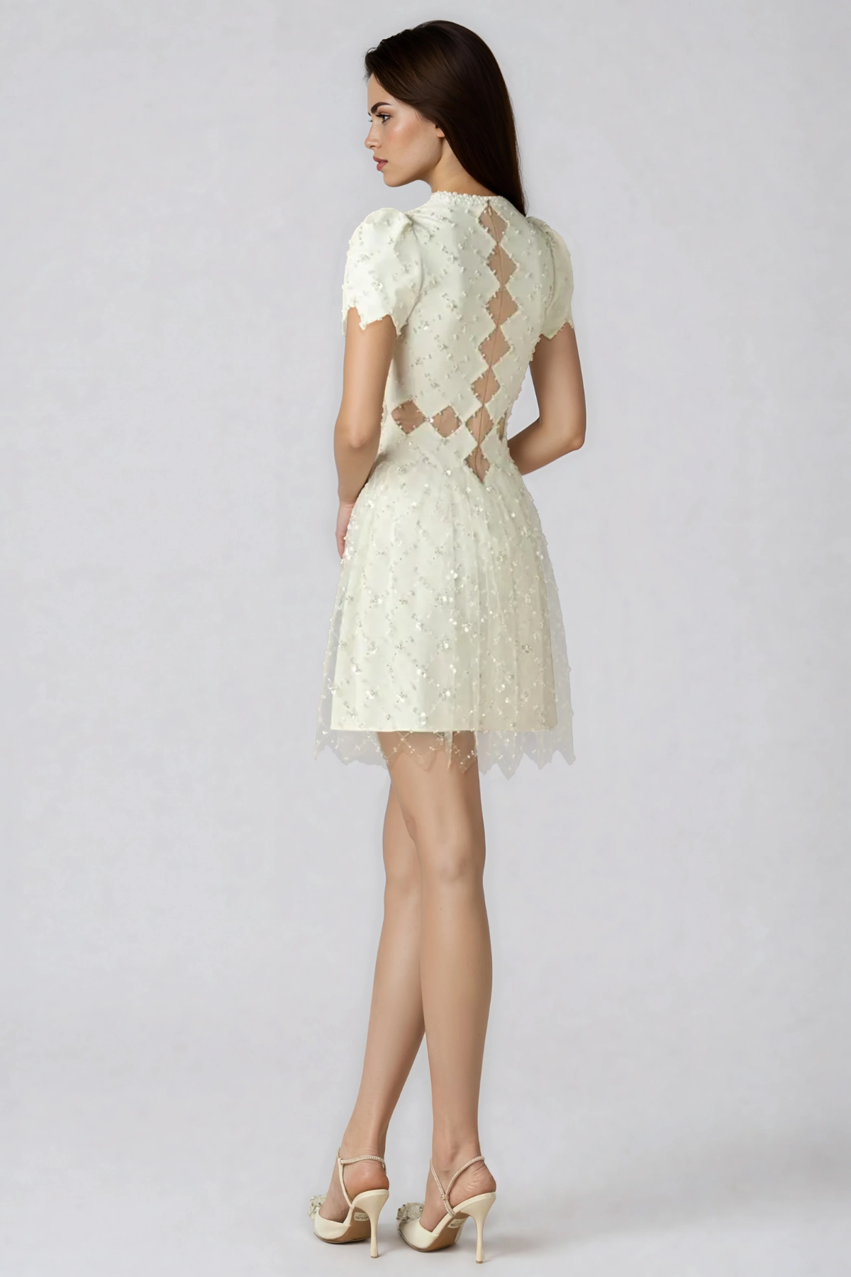 Hartwig Pearl Mesh Mini Dress