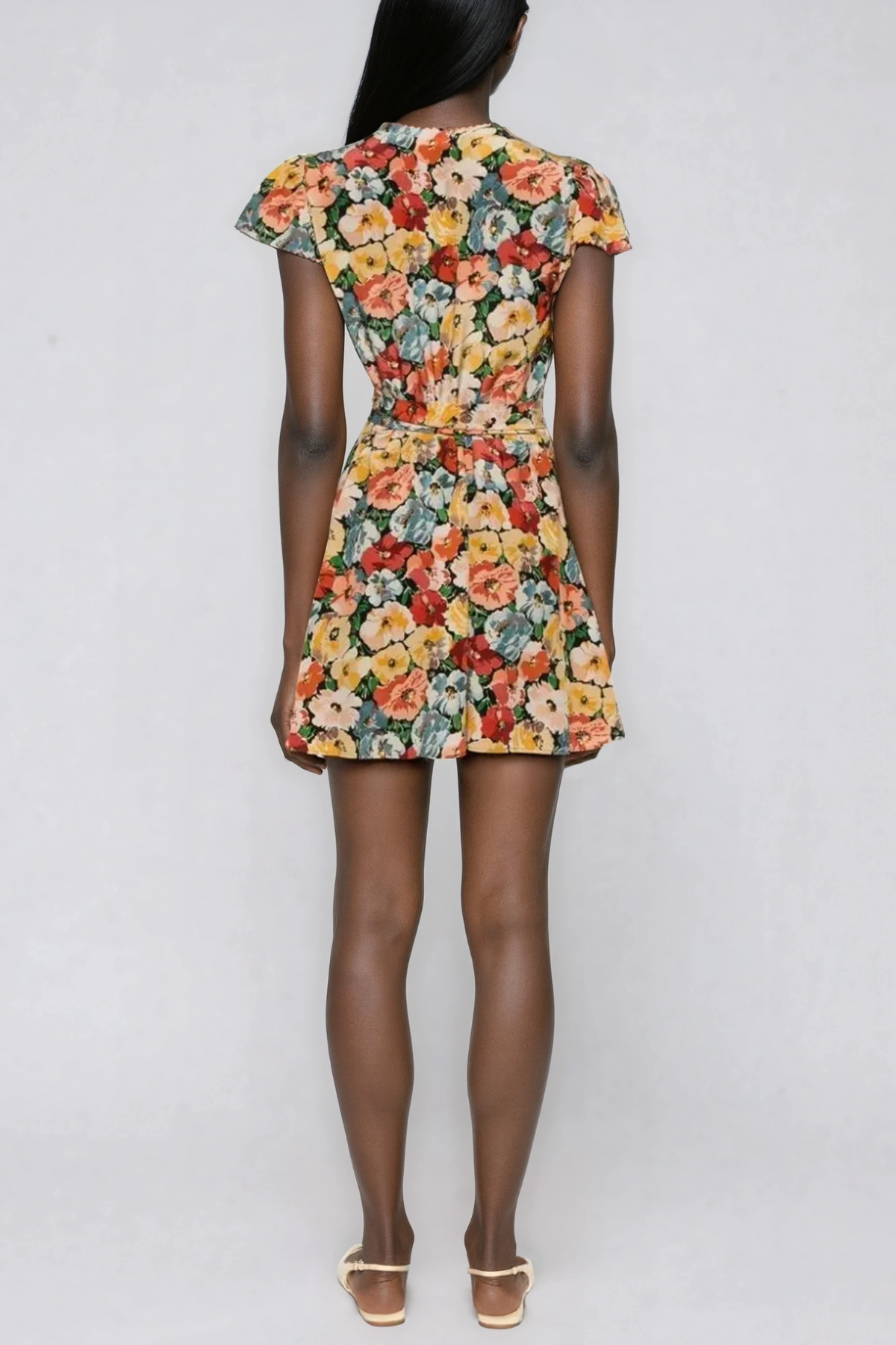 Hardwic Floral Plunge Mini Dress