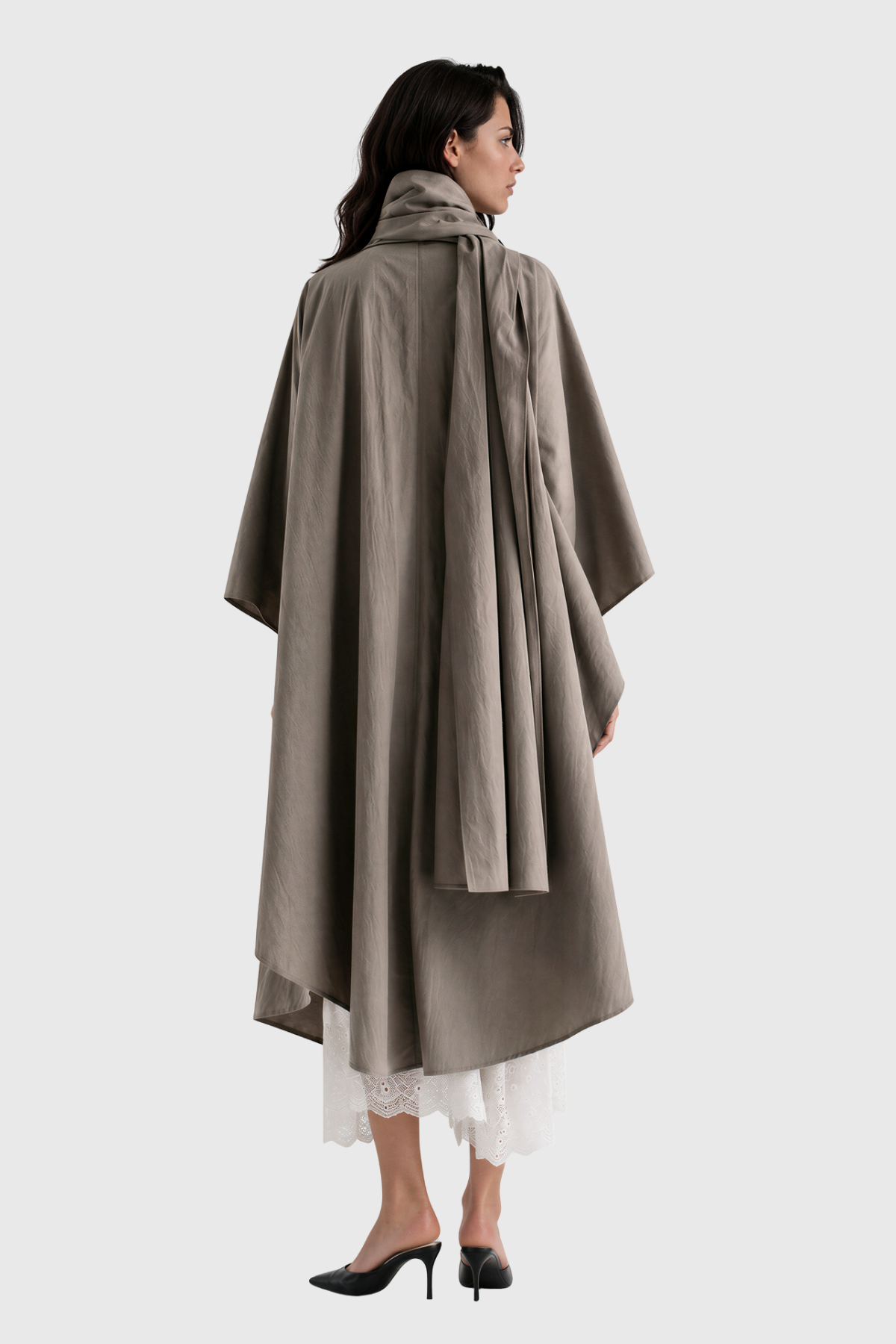 Kitena Batwing Sleeve  Scarf Jacket