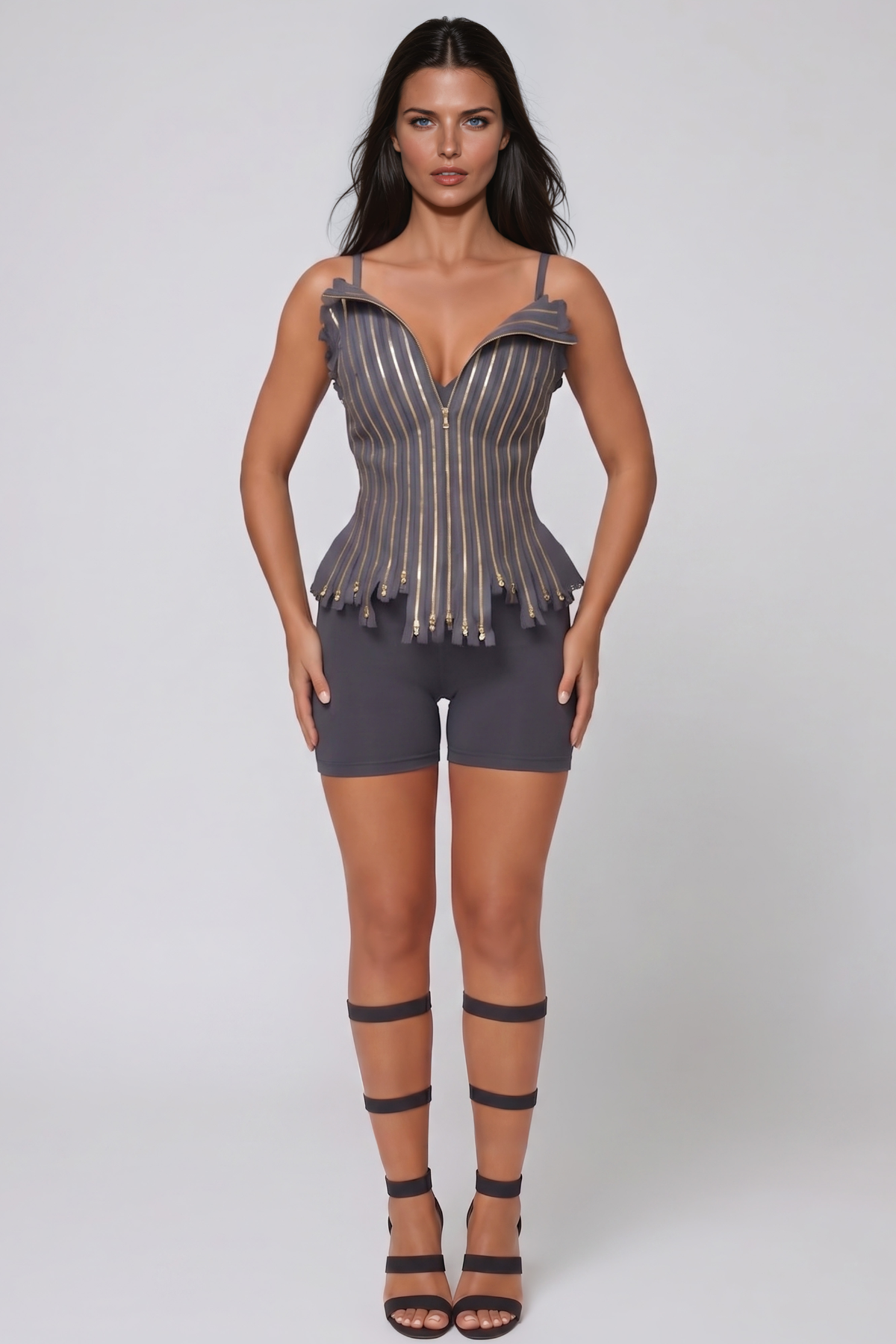 Epaphus Spaghetti Zipper Top