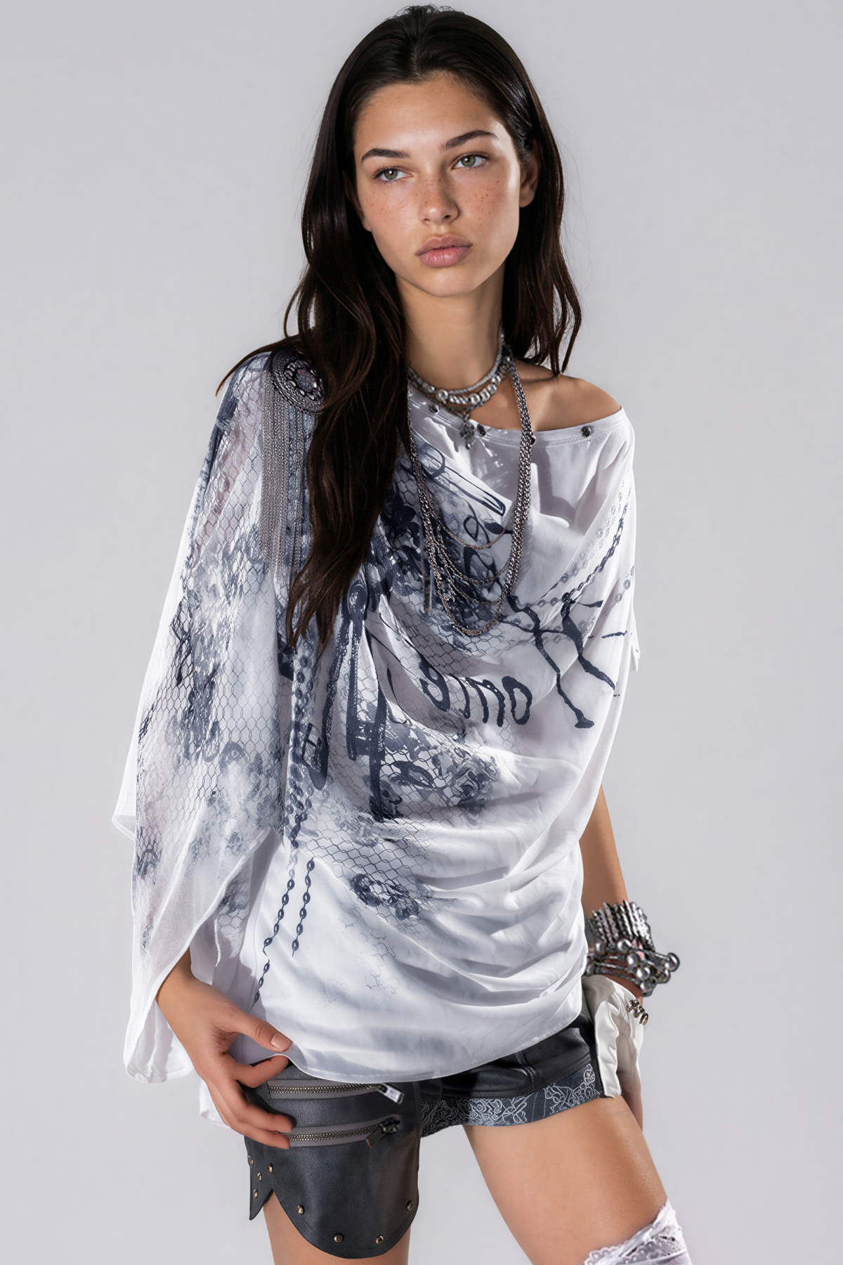 Kaleem Asymmetric Print Top