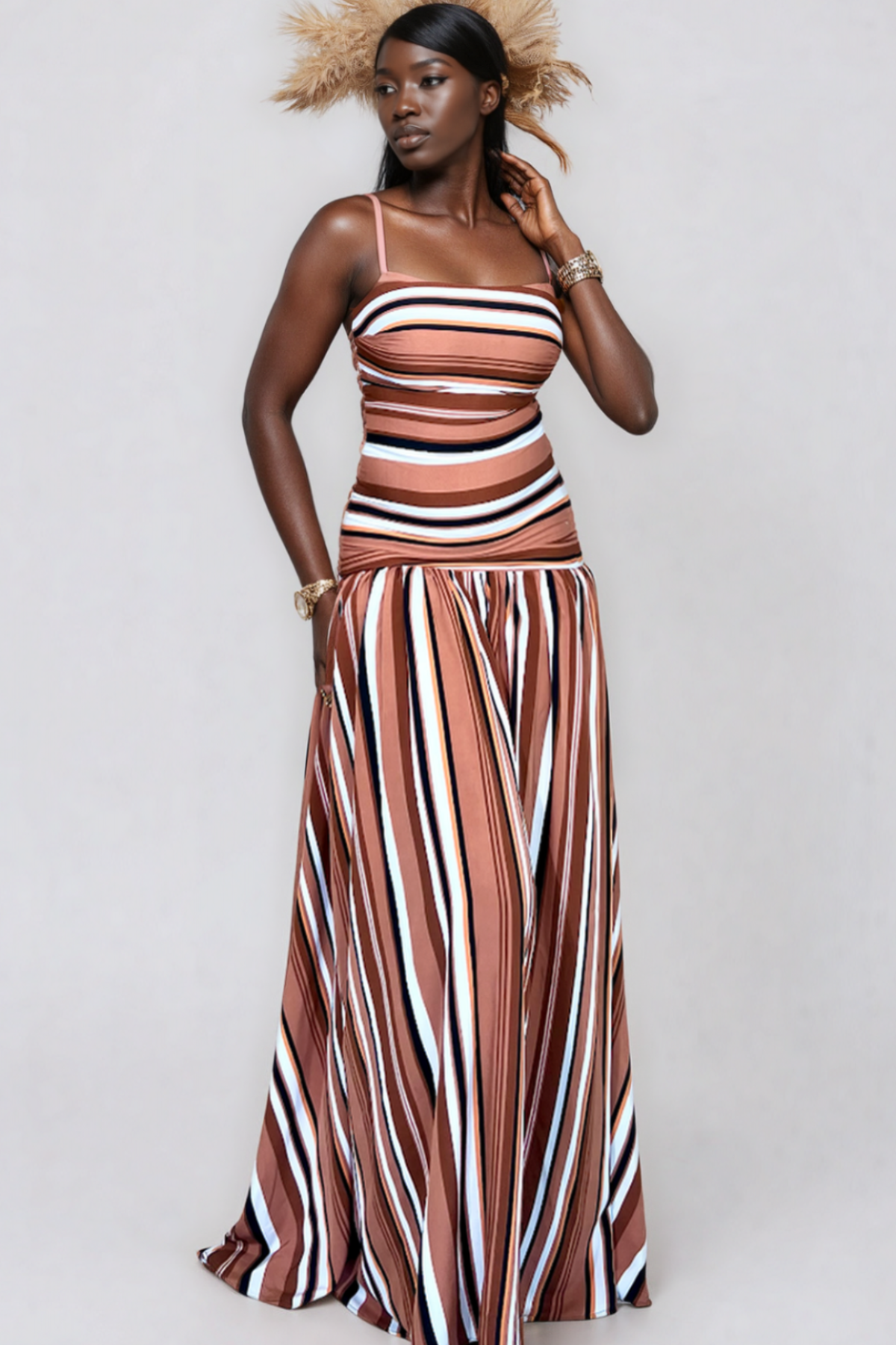 Jaska Ruch Stripe Maxi Dress