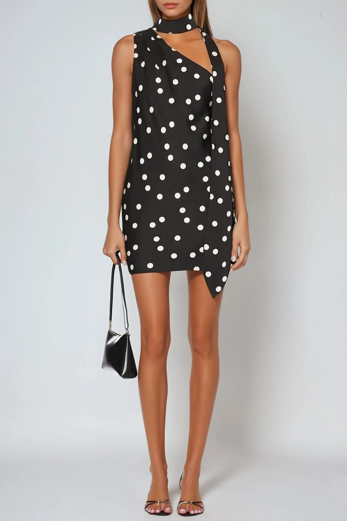 Danijel Dot Scarf Mini Dress