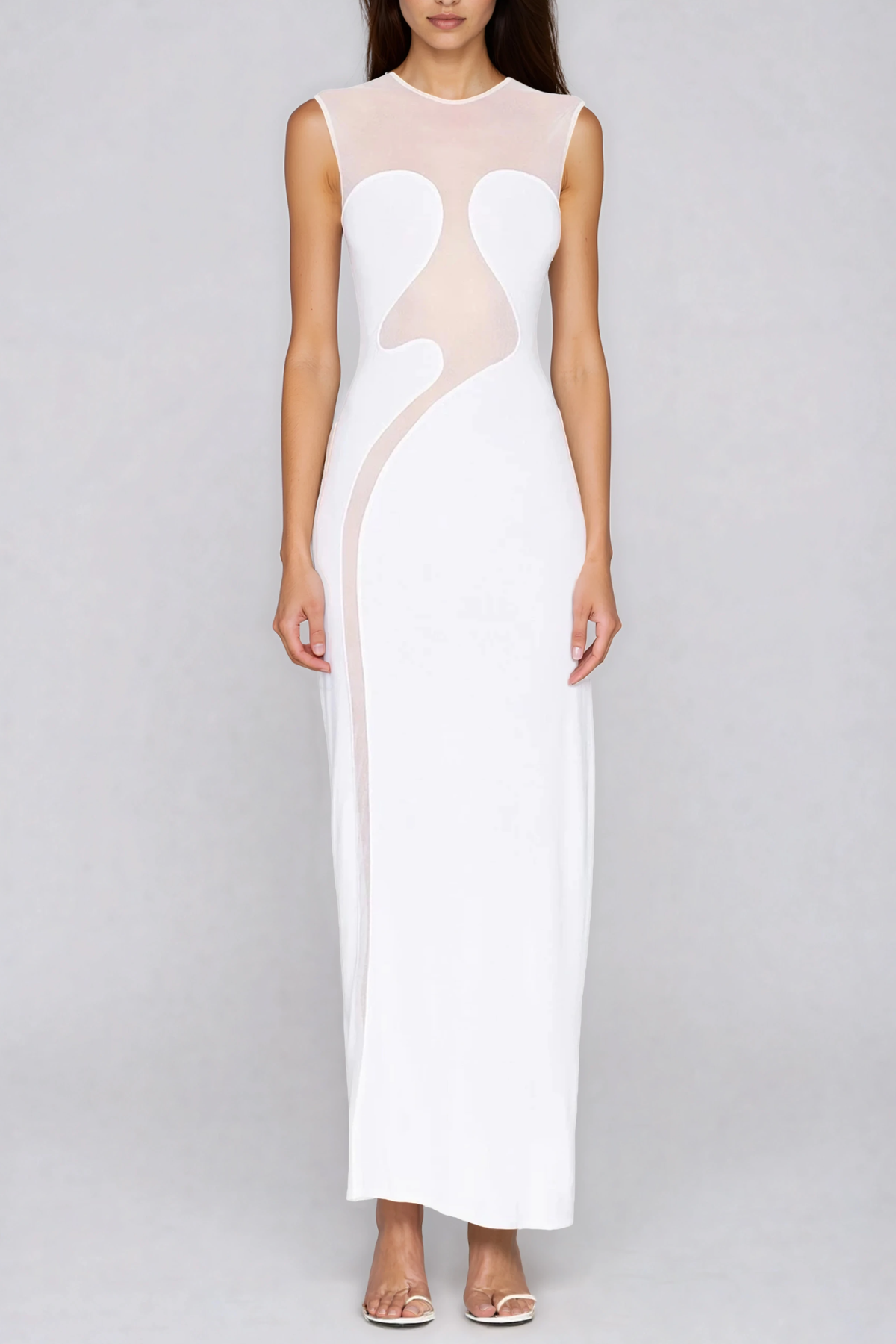 Gisela Sleeveless Mesh Maxi Dress